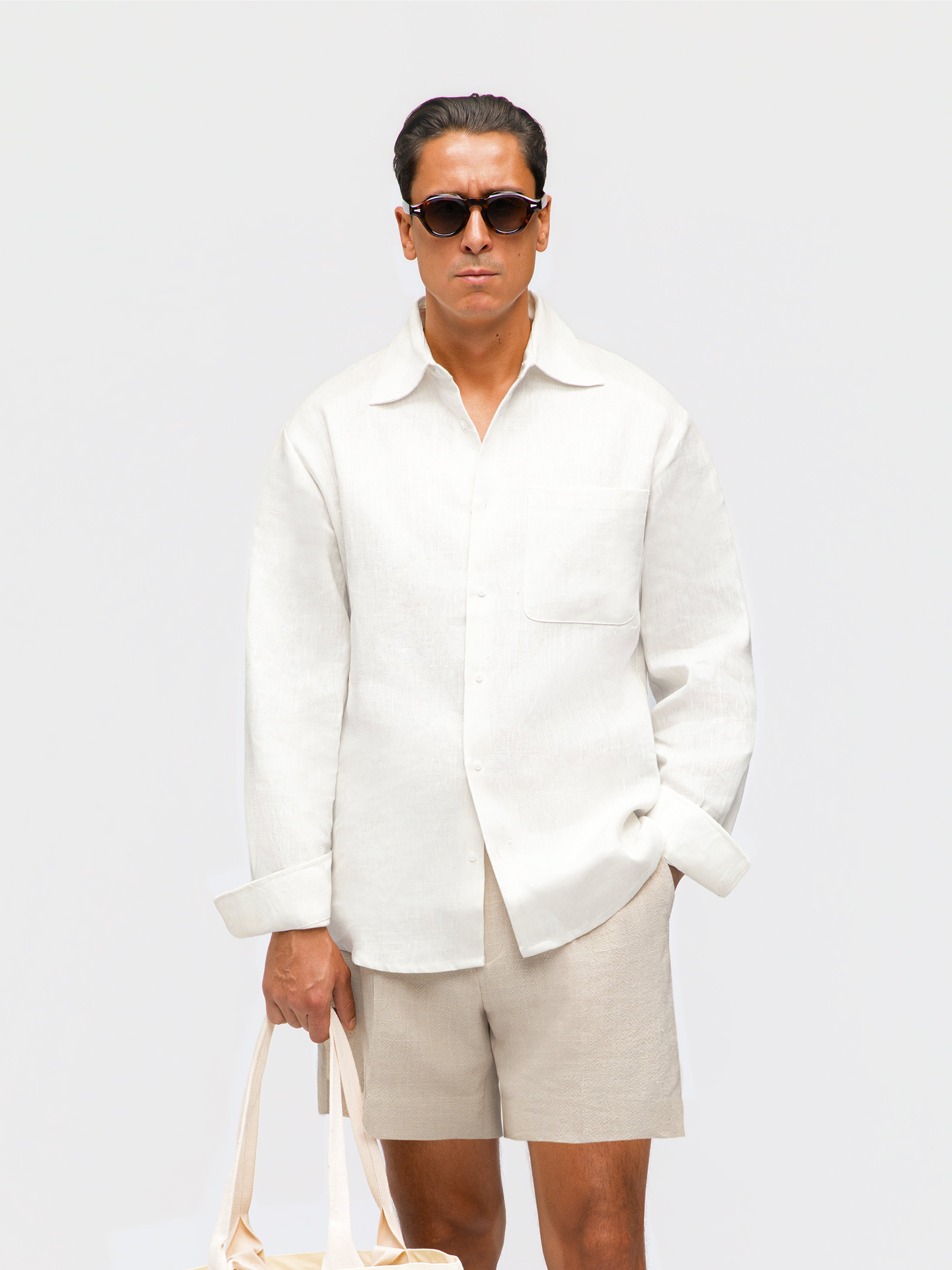 Grand Le Mar - White Linen Shirt Grand L Mar Grand Le Mar - White Linen Shirt Grand L Mar