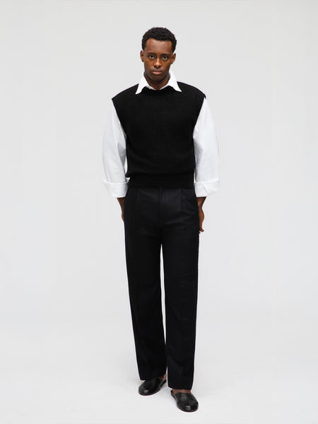 Grand Le Mar - Black Mohair Vest – Grand Lè Mar