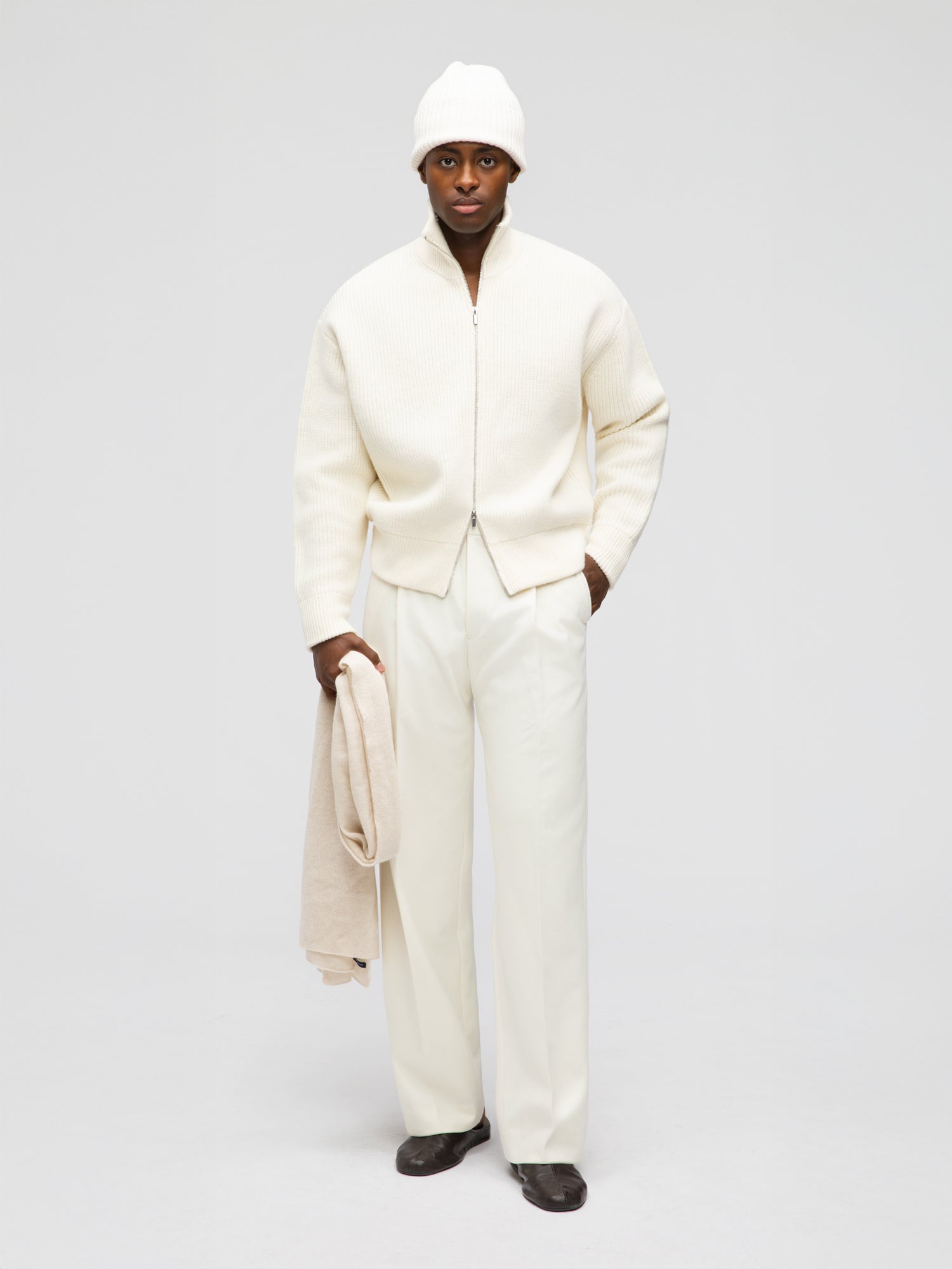 Ivory Wool Full Zip - Grand Le Mar