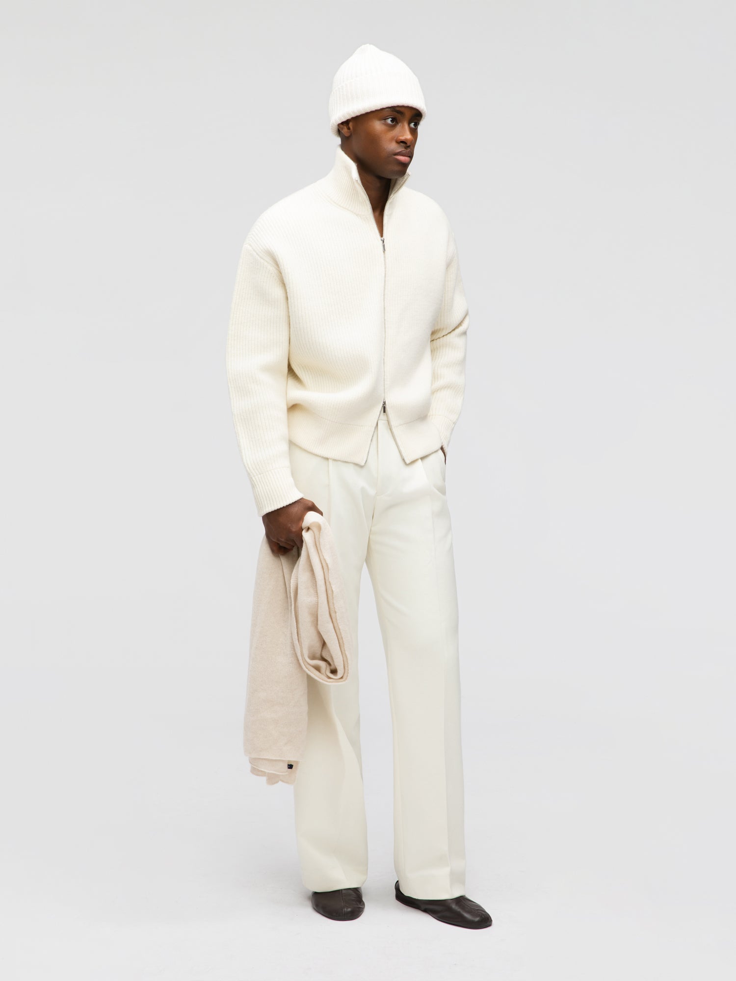 Ivory Wool Full Zip - Grand Le Mar