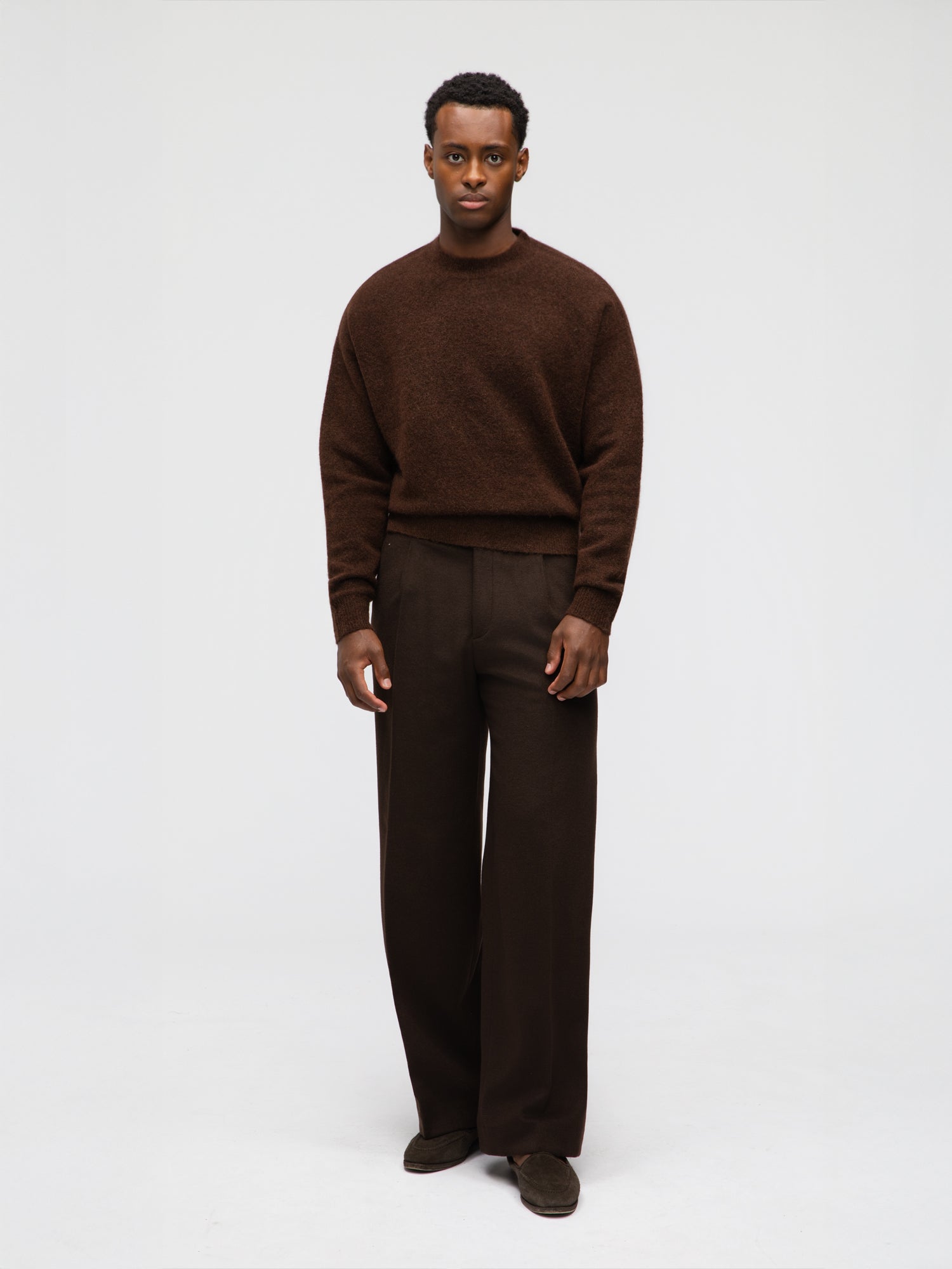Brown Mohair Crewneck - Grand Le Mar