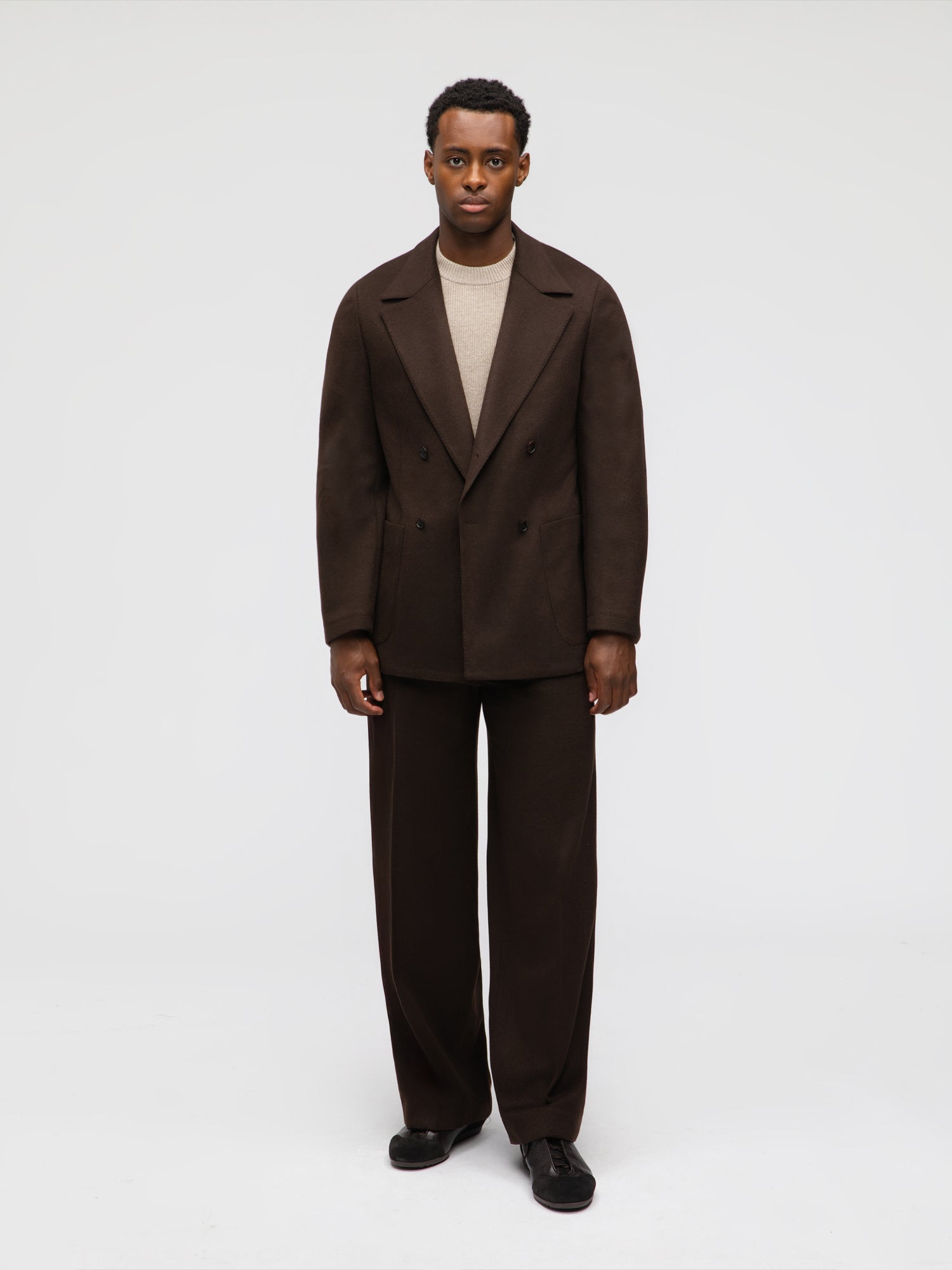 Brown Wool Cashmere Jacket (Casual Fit) - Grand Le Mar