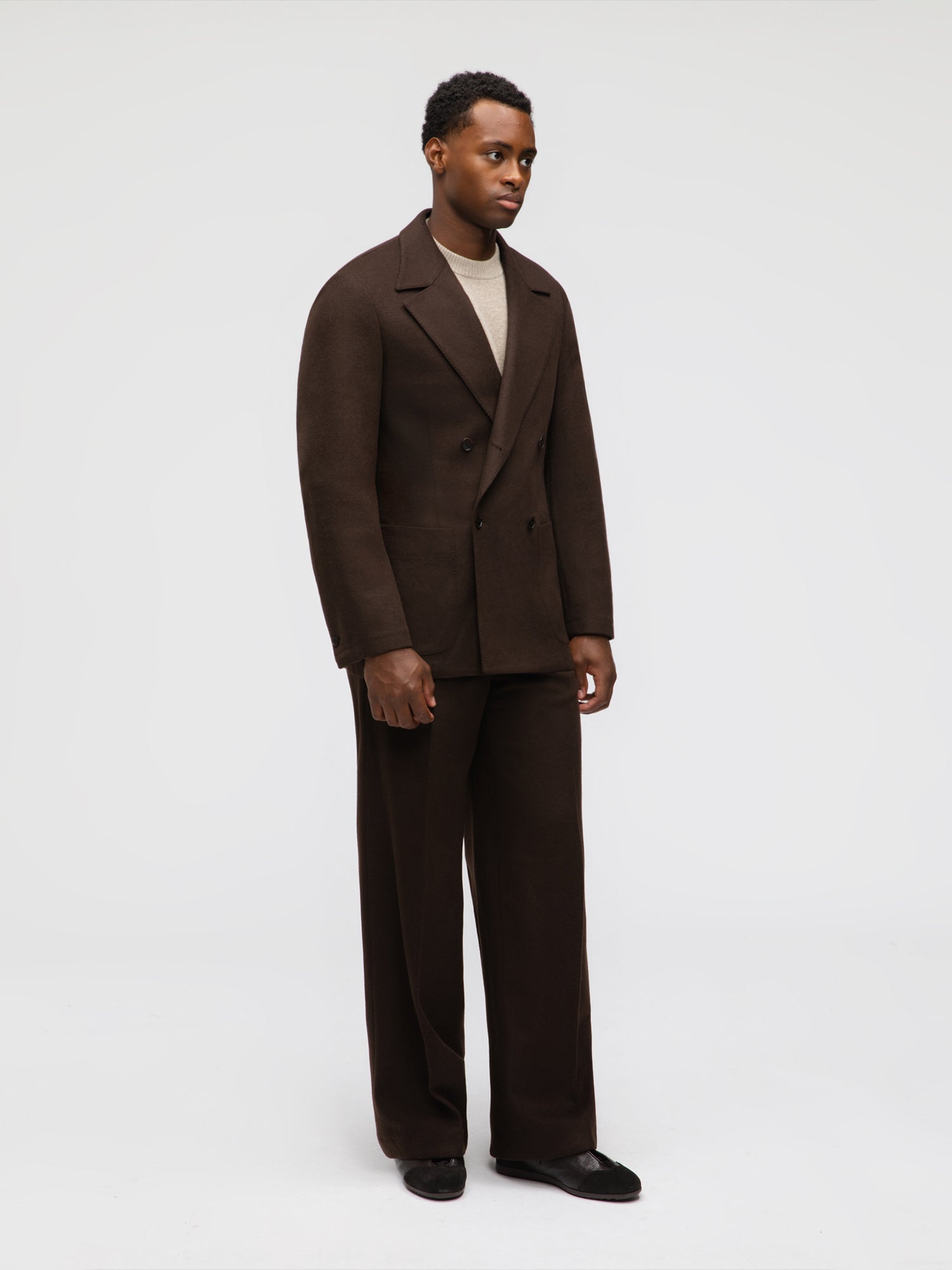 Brown Wool Cashmere Jacket (Casual Fit) - Grand Le Mar