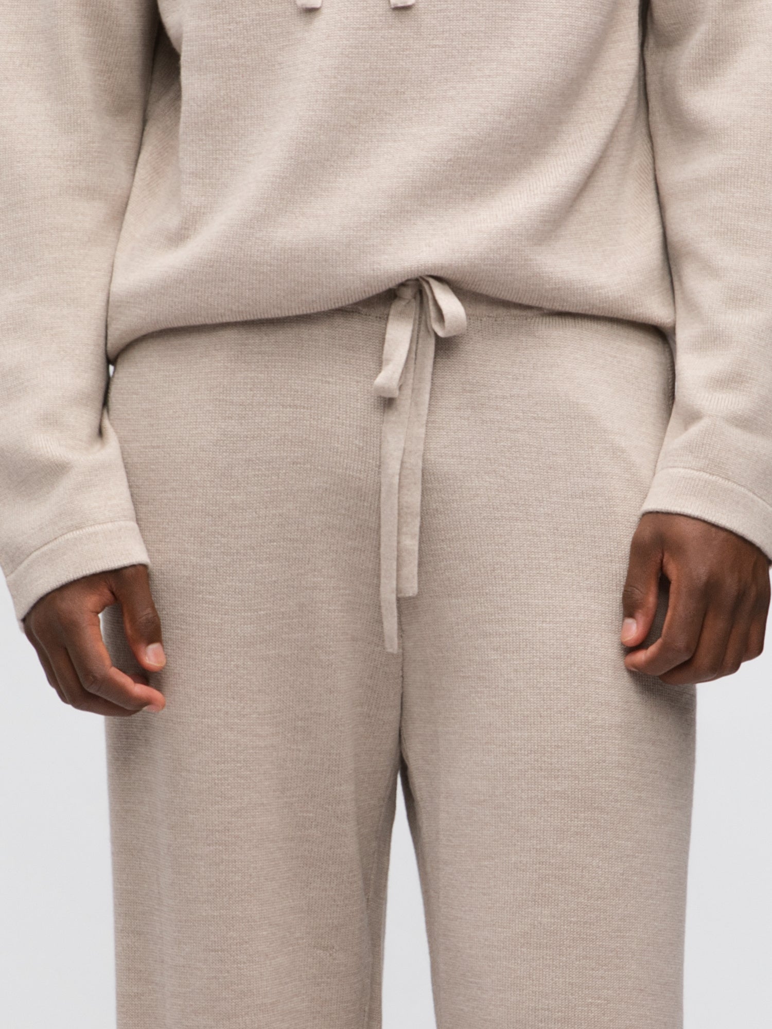 Camel Merino Wool Sweatpants - Grand Le Mar