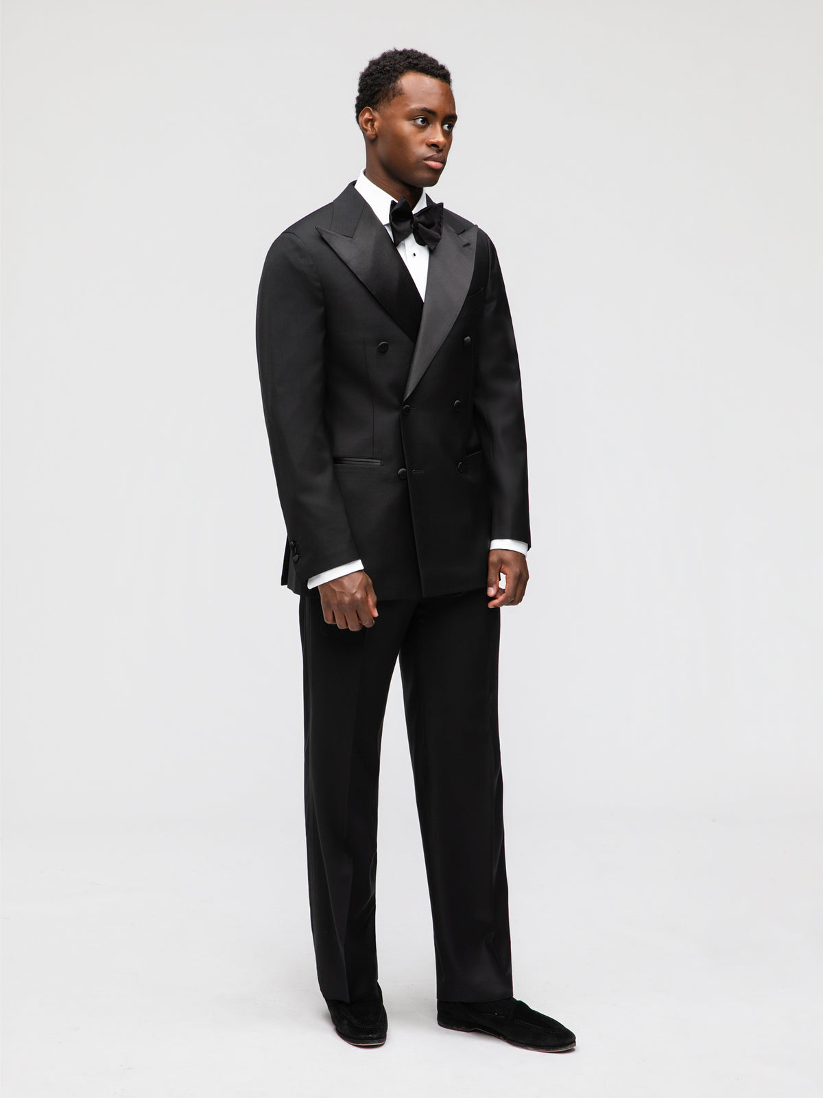 Black Wool Tuxedo Suit (DB) - Grand Le Mar
