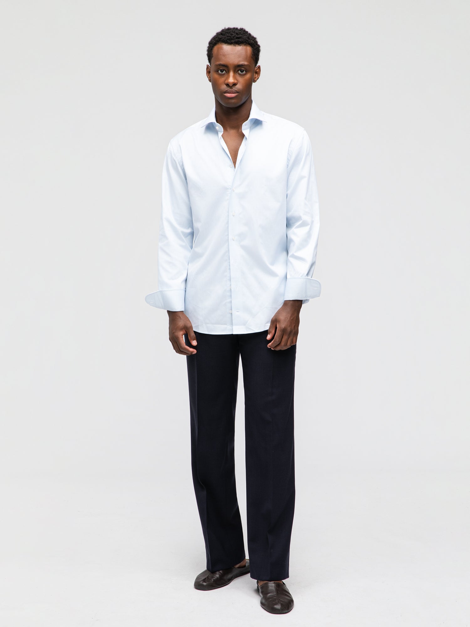 Blue Striped Oxford Shirt - Grand Le Mar