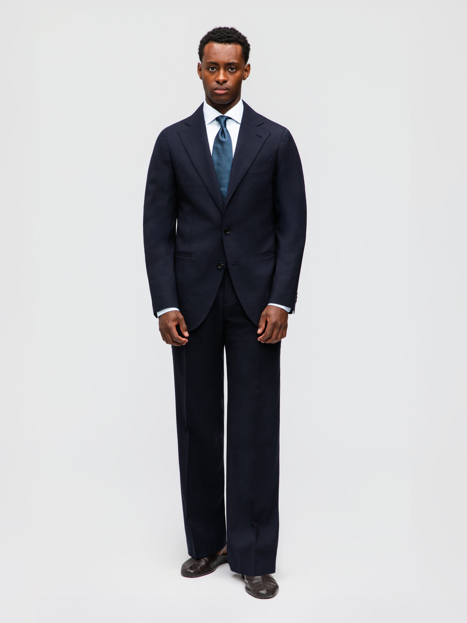 Navy High Twist Wool Suit (SB)