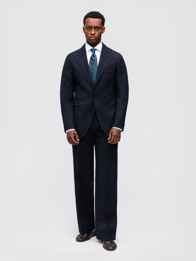 Navy High Twist Wool Suit (SB)