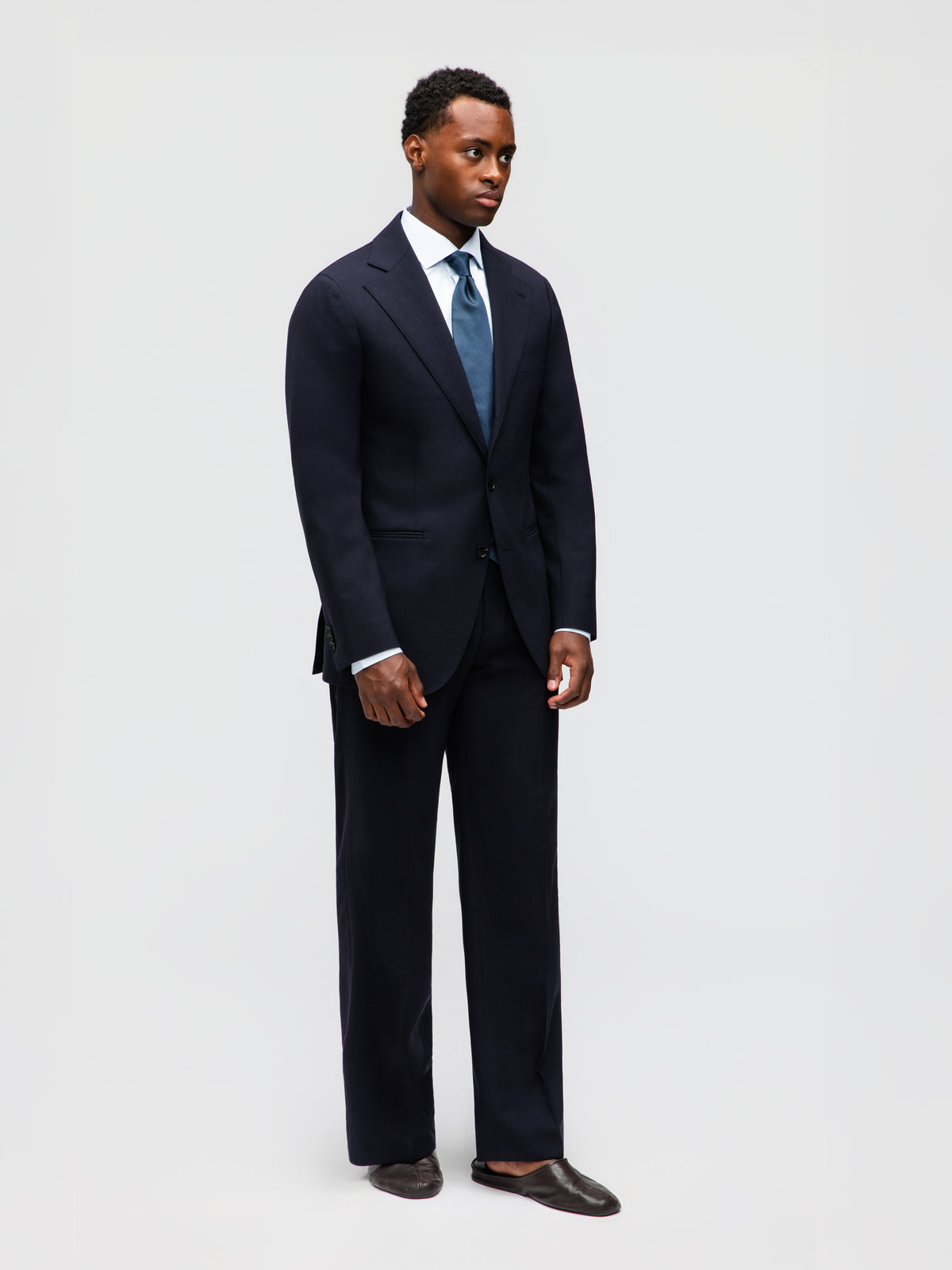 Navy High Twist Wool Suit (SB)