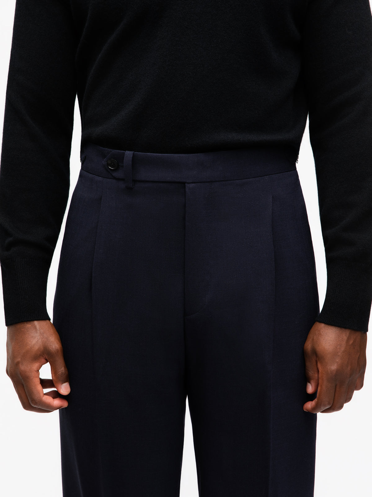 Navy High Twist Wool Suit (SB)