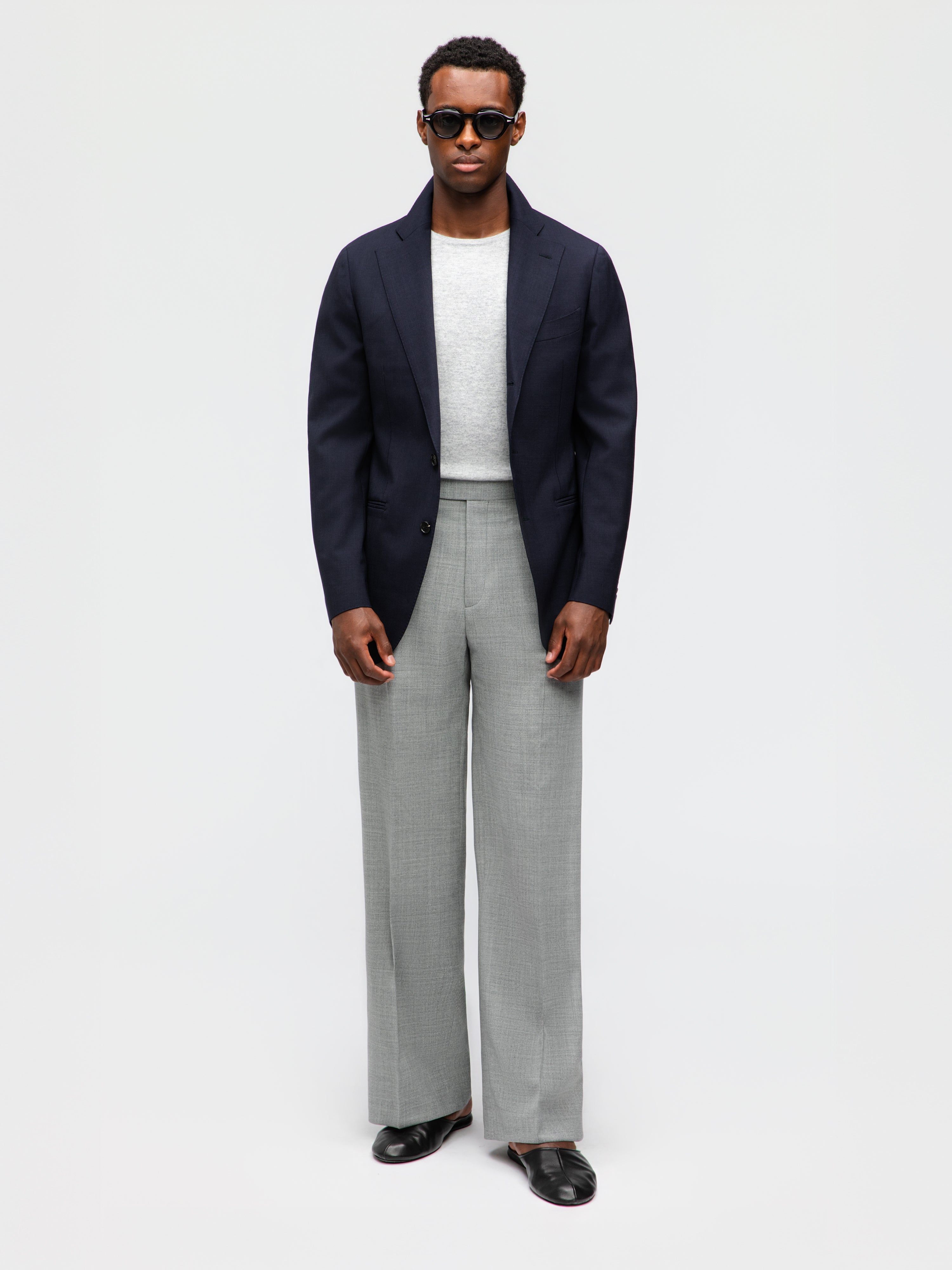 Navy High Twist Wool Jacket (SB)