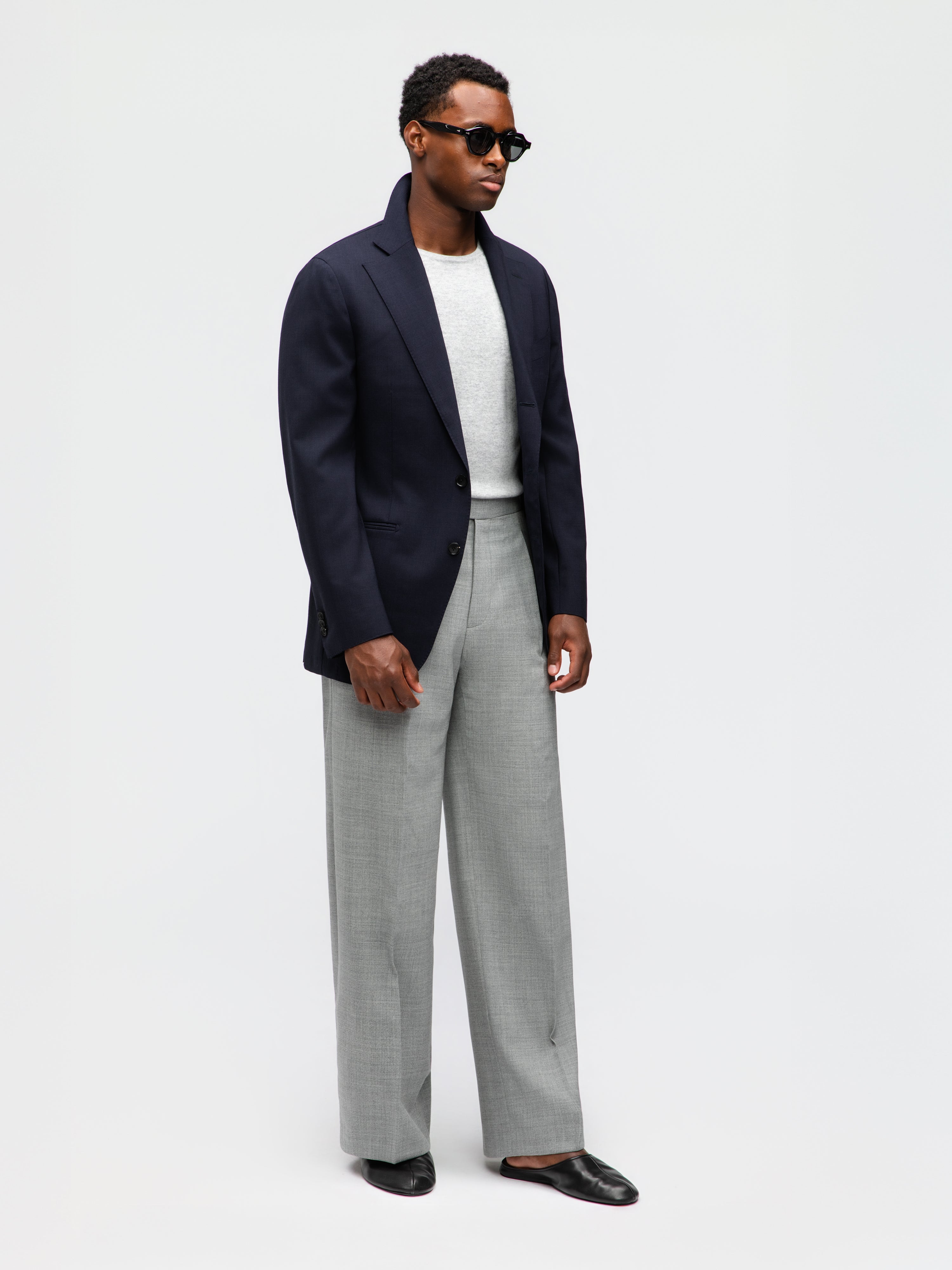 Navy High Twist Wool Jacket (SB)