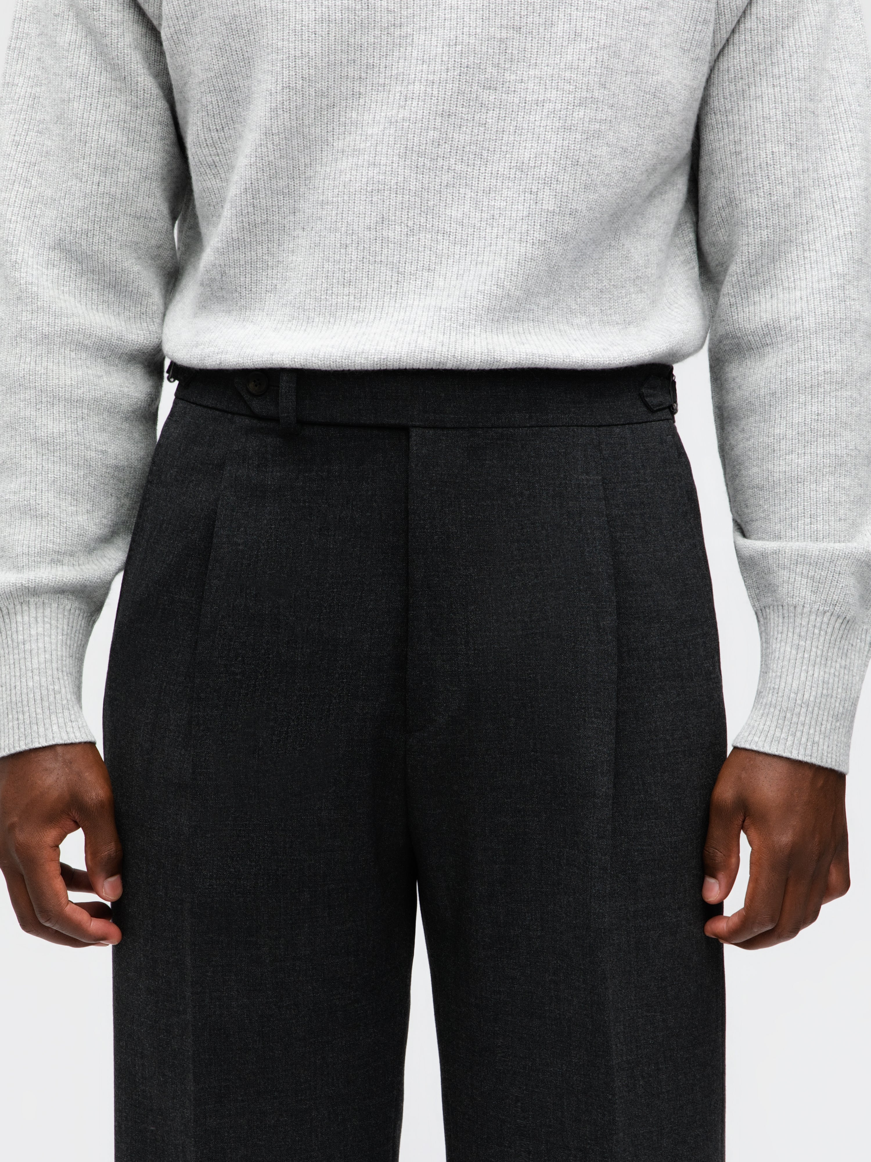 Charcoal High Twist Wool Suit (SB)