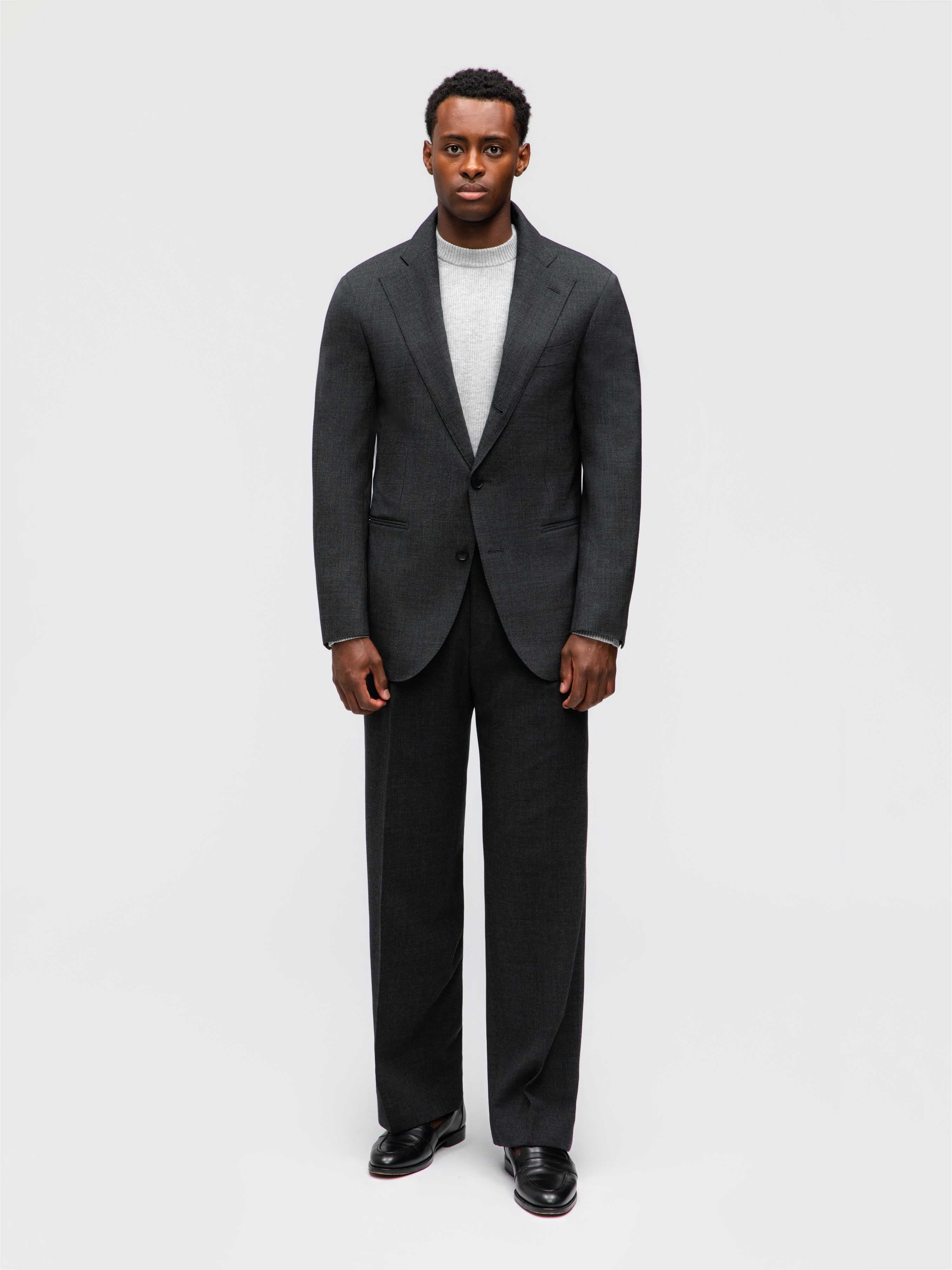 Charcoal High Twist Wool Suit (SB)