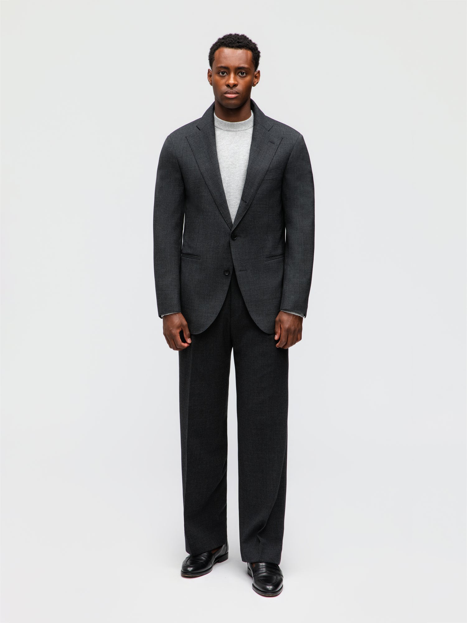 Charcoal High Twist Wool Suit (SB)
