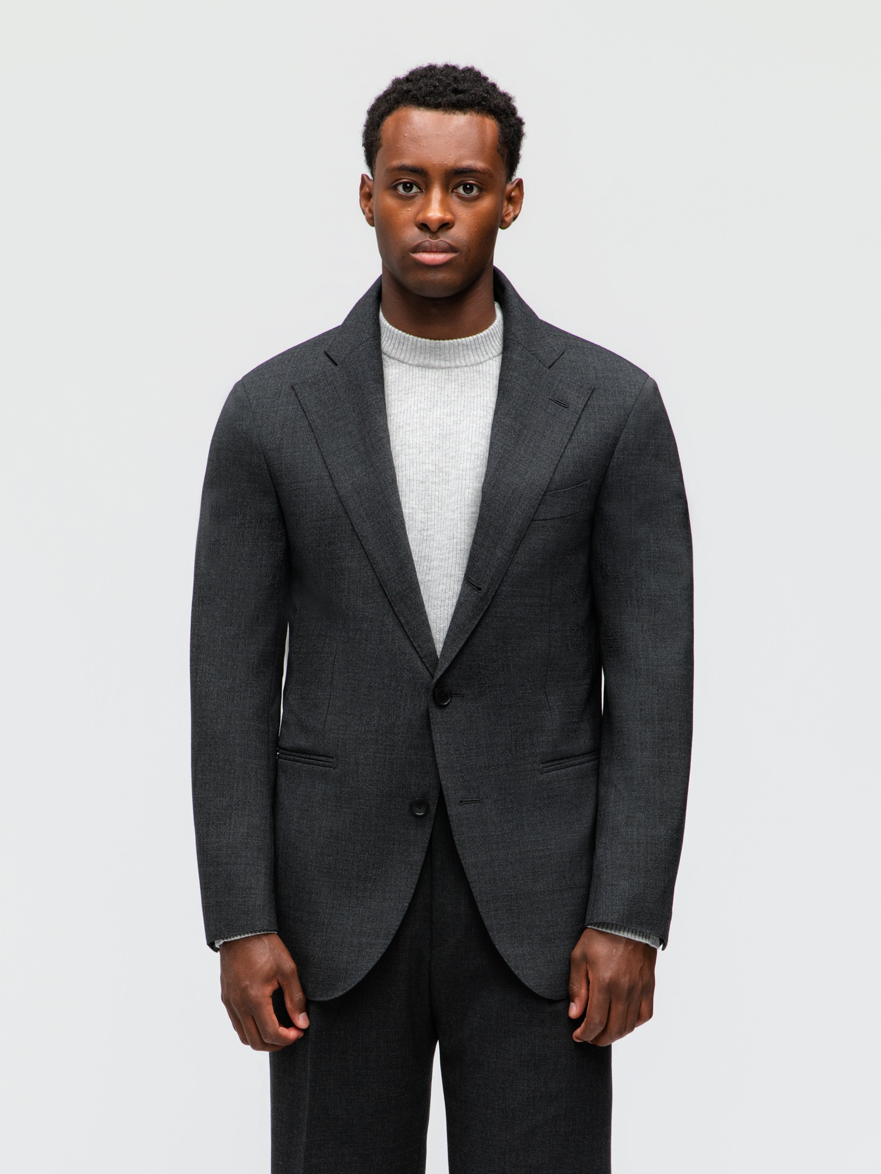 Charcoal High Twist Wool Suit (SB)