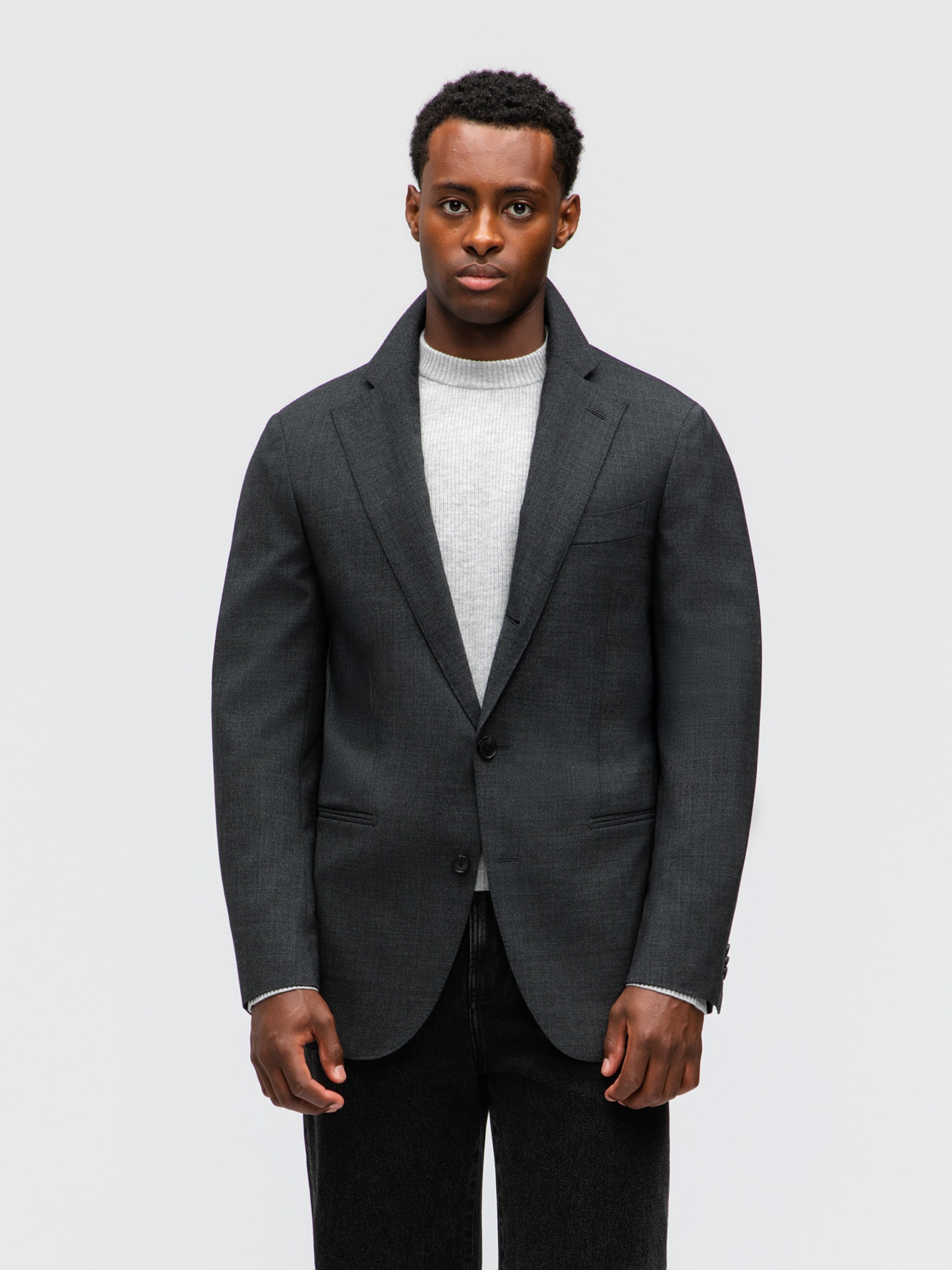 Charcoal High Twist Wool Jacket (SB)