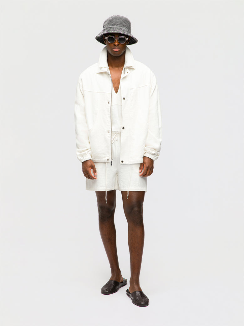 Ivory Stonewashed Linen Traveler Jacket