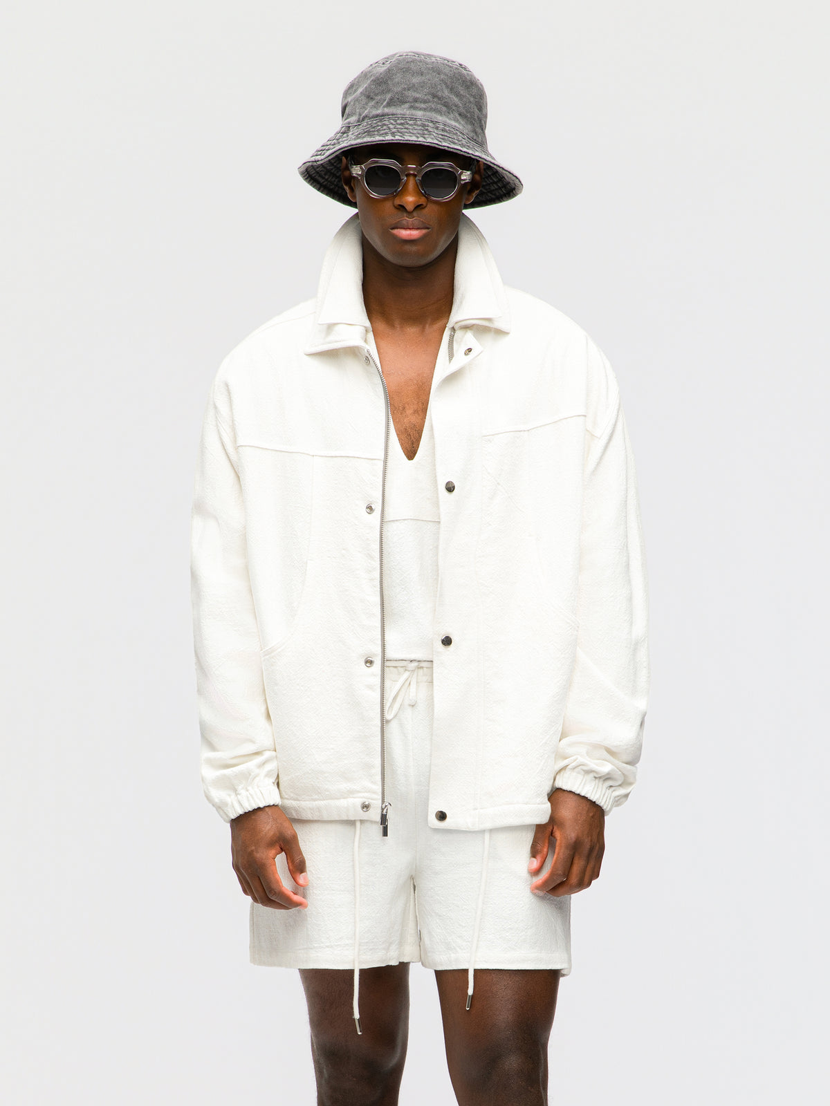 Ivory Stonewashed Linen Traveler Jacket