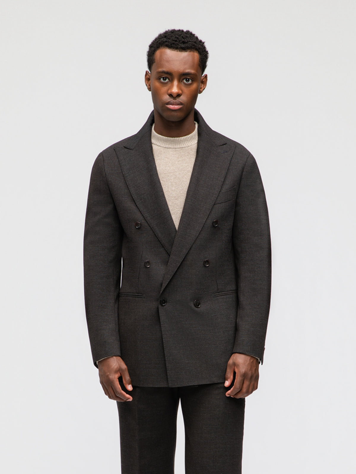 Dark Brown Heavyweight High Twist Suit - Grand Le Mar