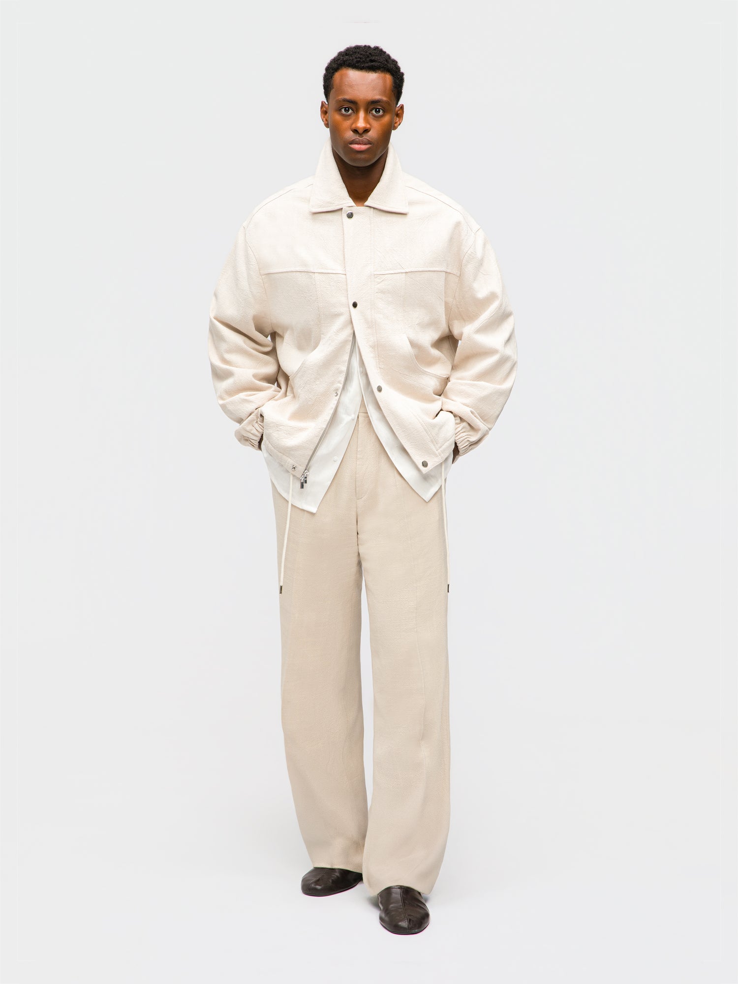 Cream Stonewashed Linen Traveler Jacket