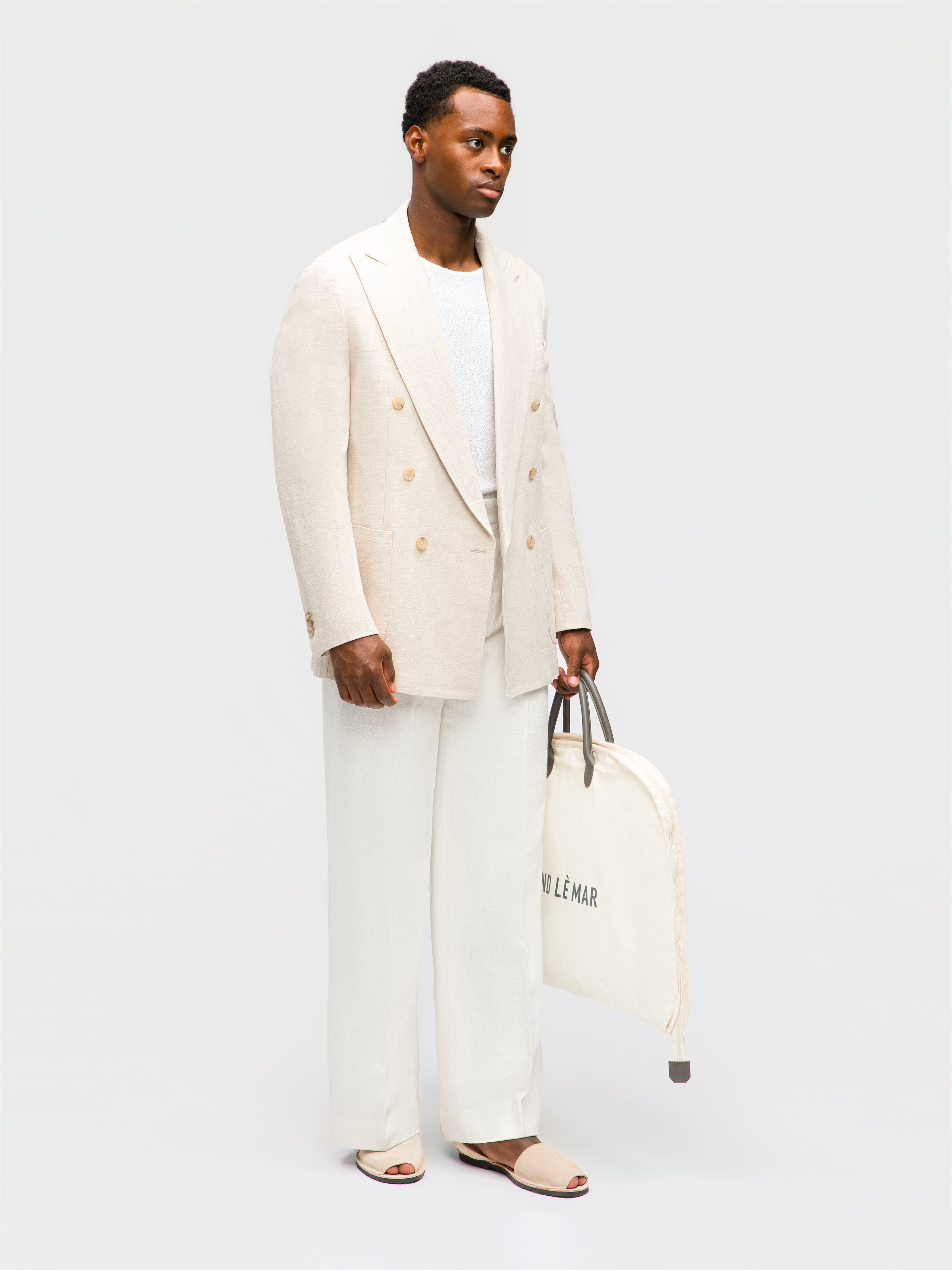 Cream Stonewashed Linen Jacket