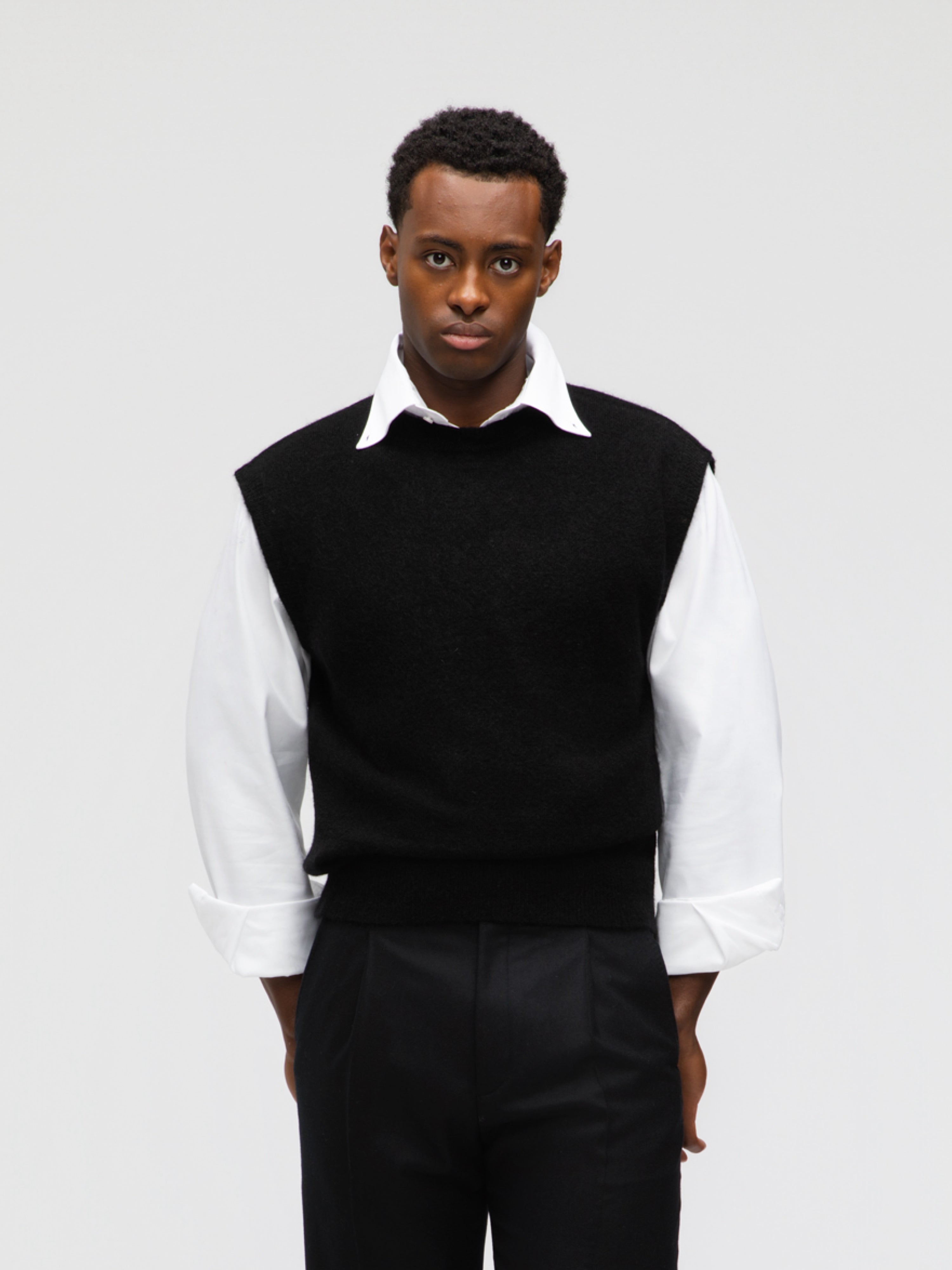 Black Mohair Vest - Grand Le Mar