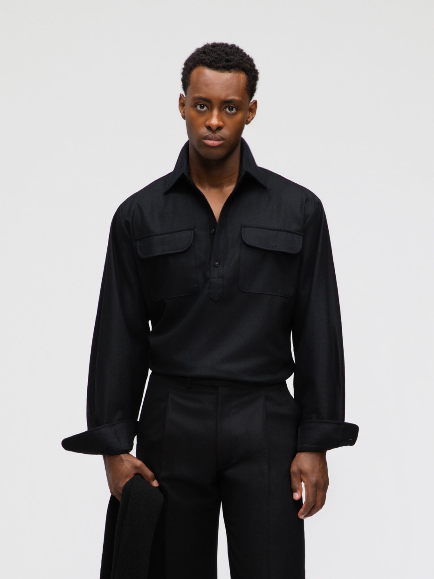 Black Flannel Popover - Grand Le Mar