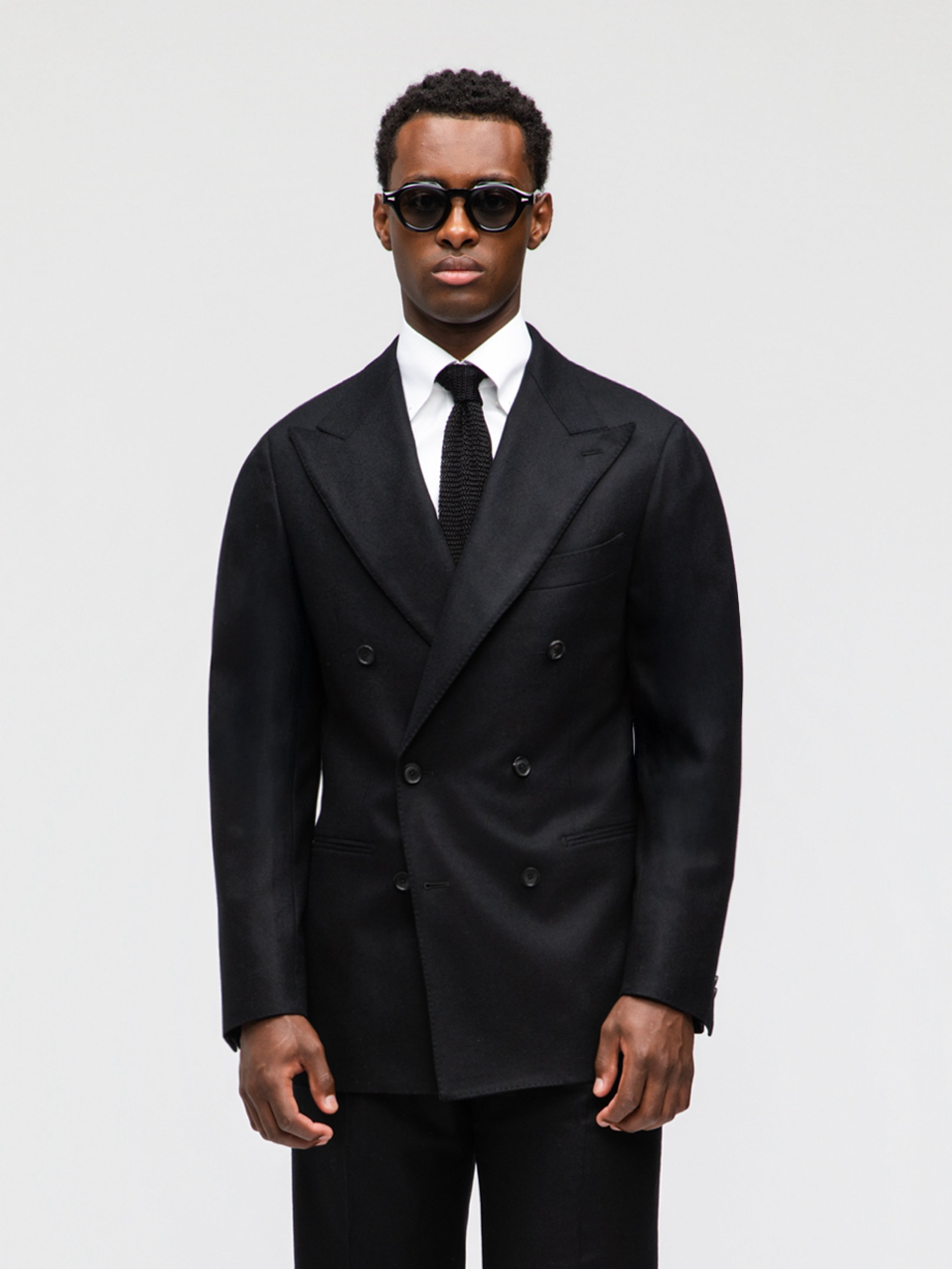Black Flannel Wool Suit - Grand Le Mar