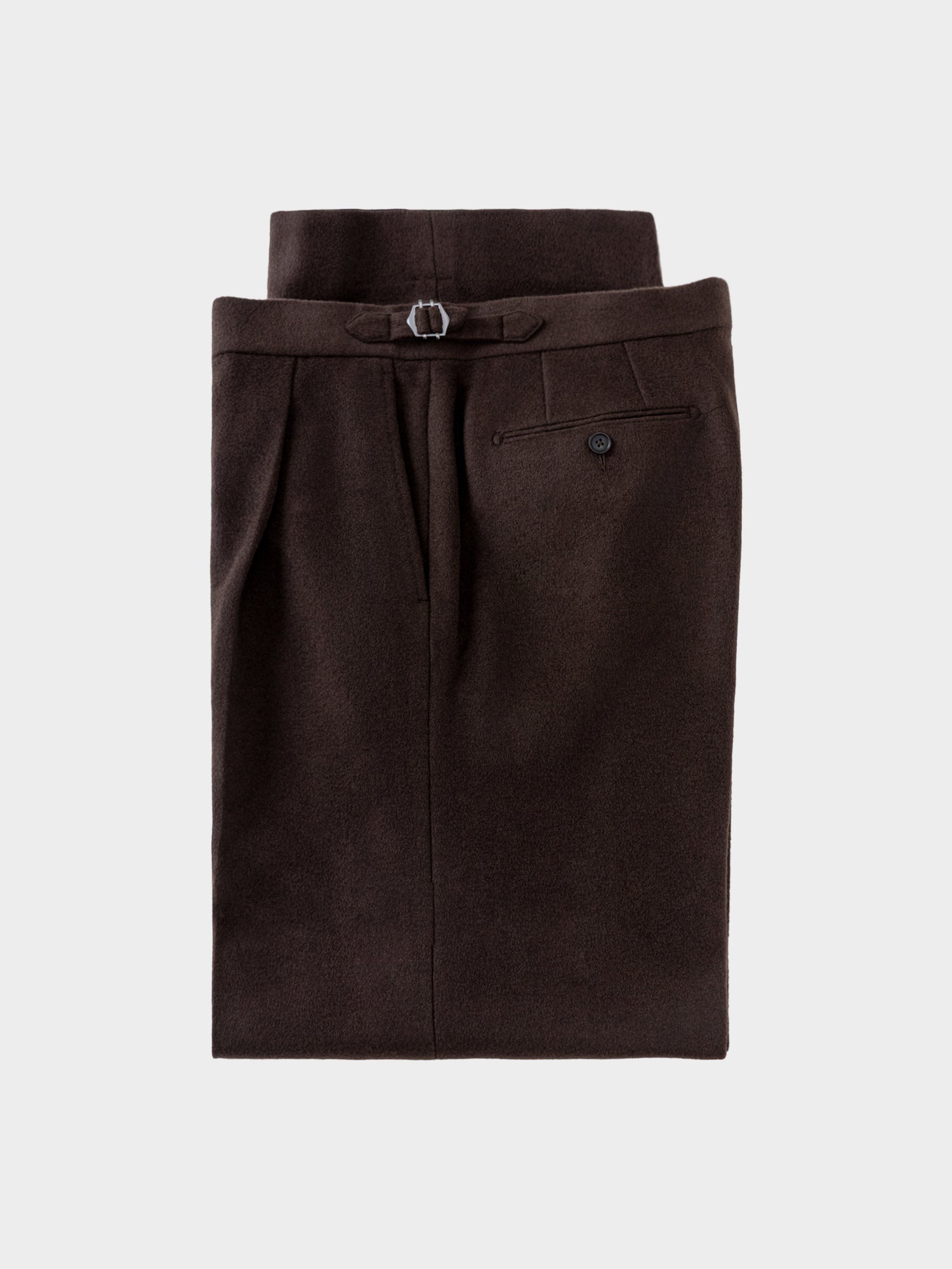 Brown Wool Cashmere Trousers (Extra Wide Fit) - Grand Le Mar