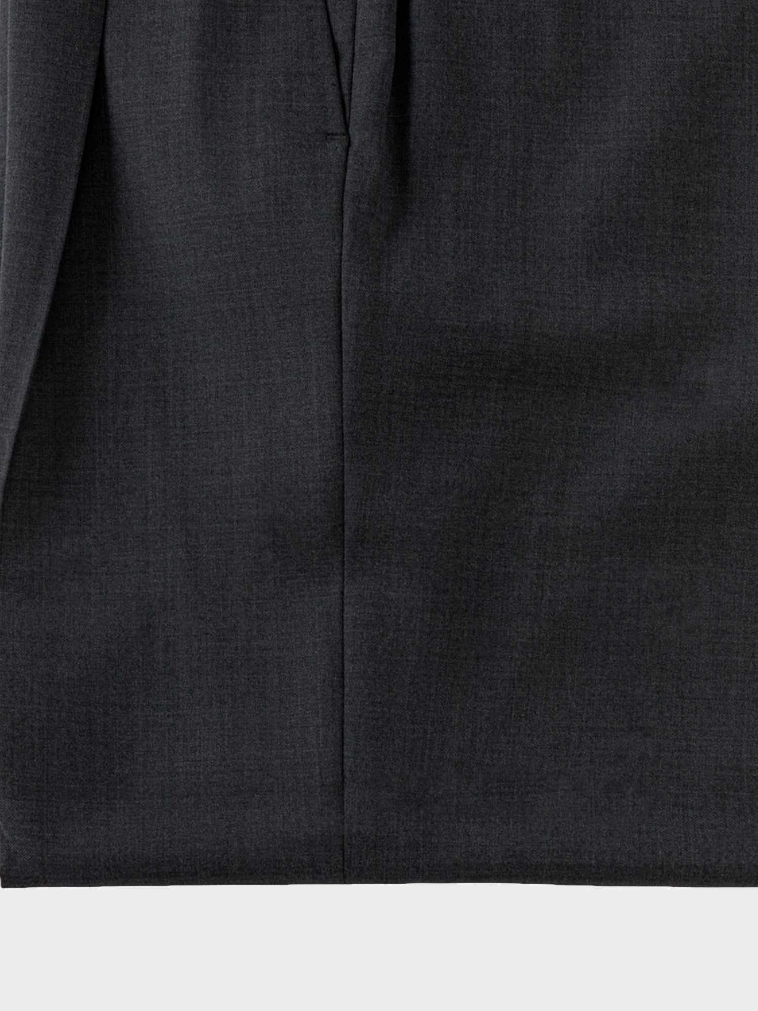 Dark Grey Wool Trousers (Wide Fit)