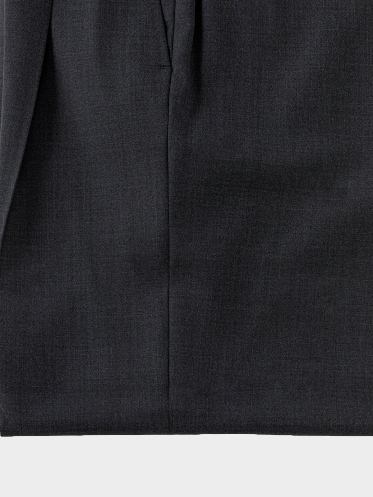 Dark Grey Wool Trousers (Wide Fit)