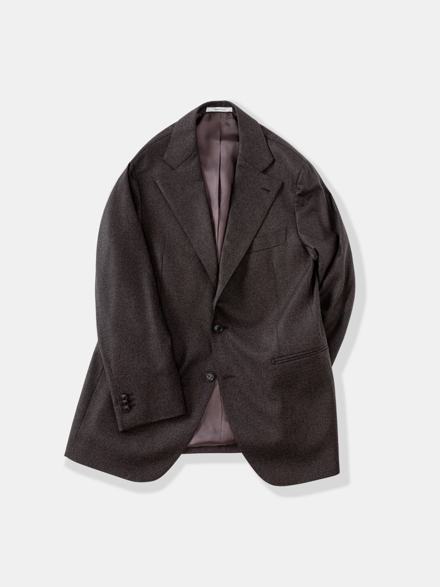 Brown Flannel Wool Jacket (SB) - Grand Le Mar
