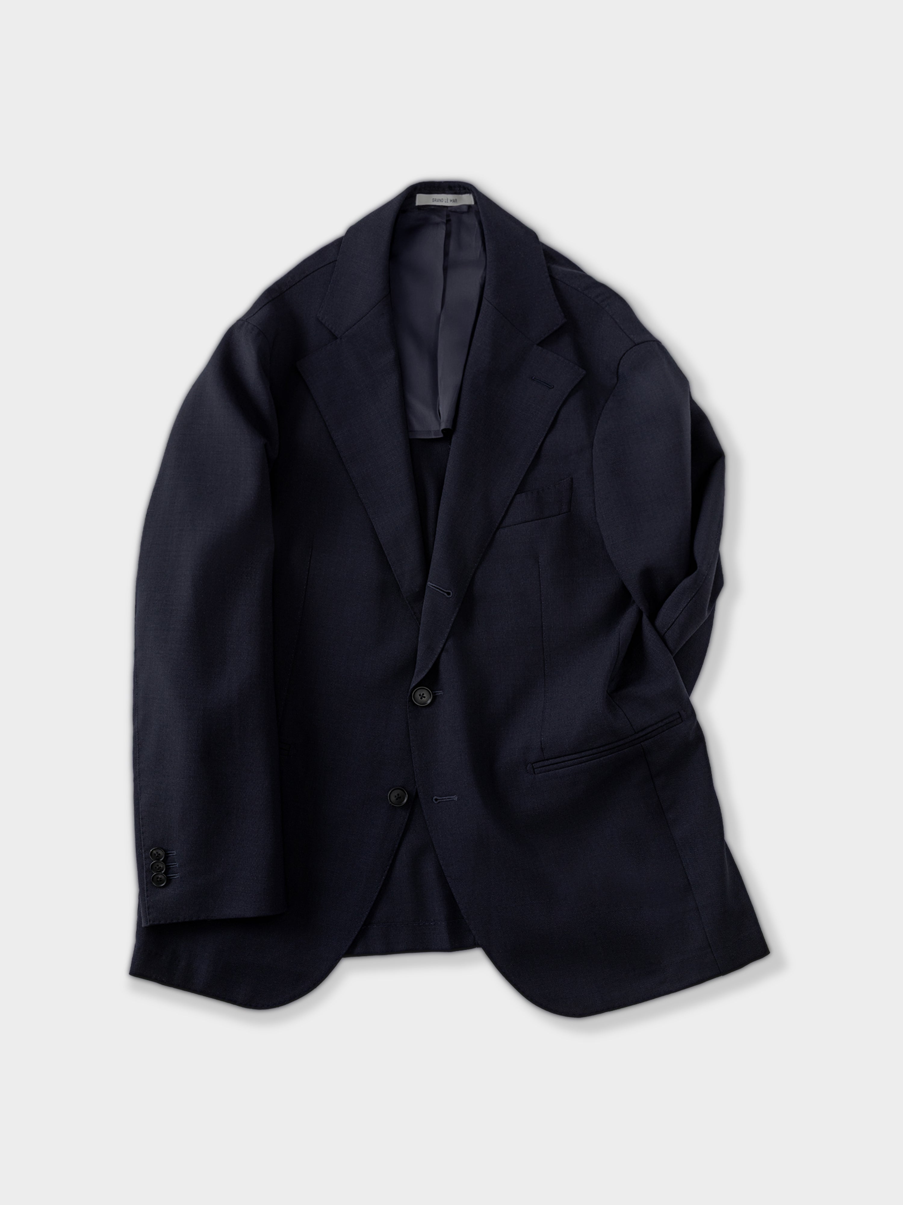 Navy High Twist Wool Jacket (SB)