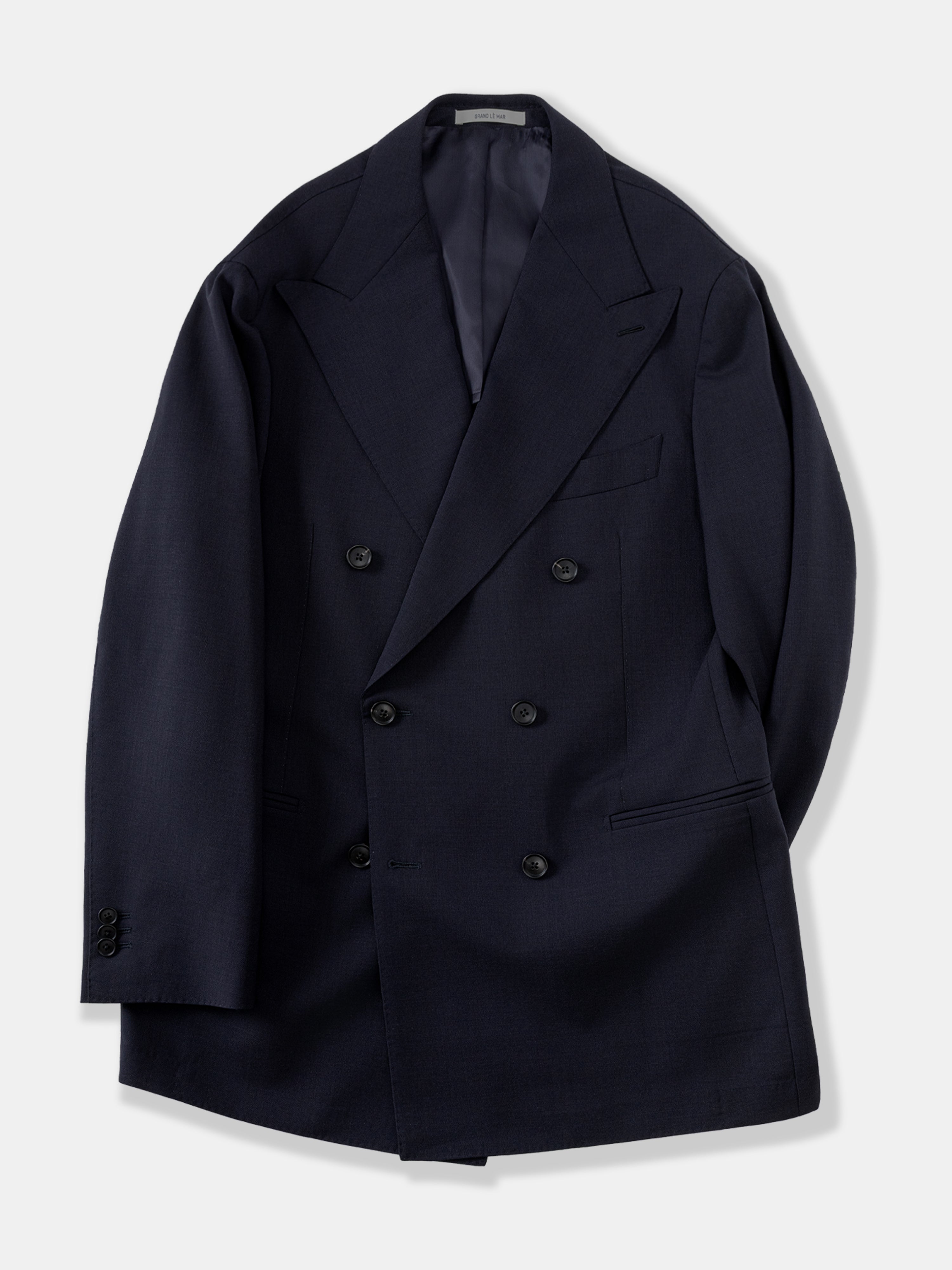 Navy High Twist Wool Jacket (DB)