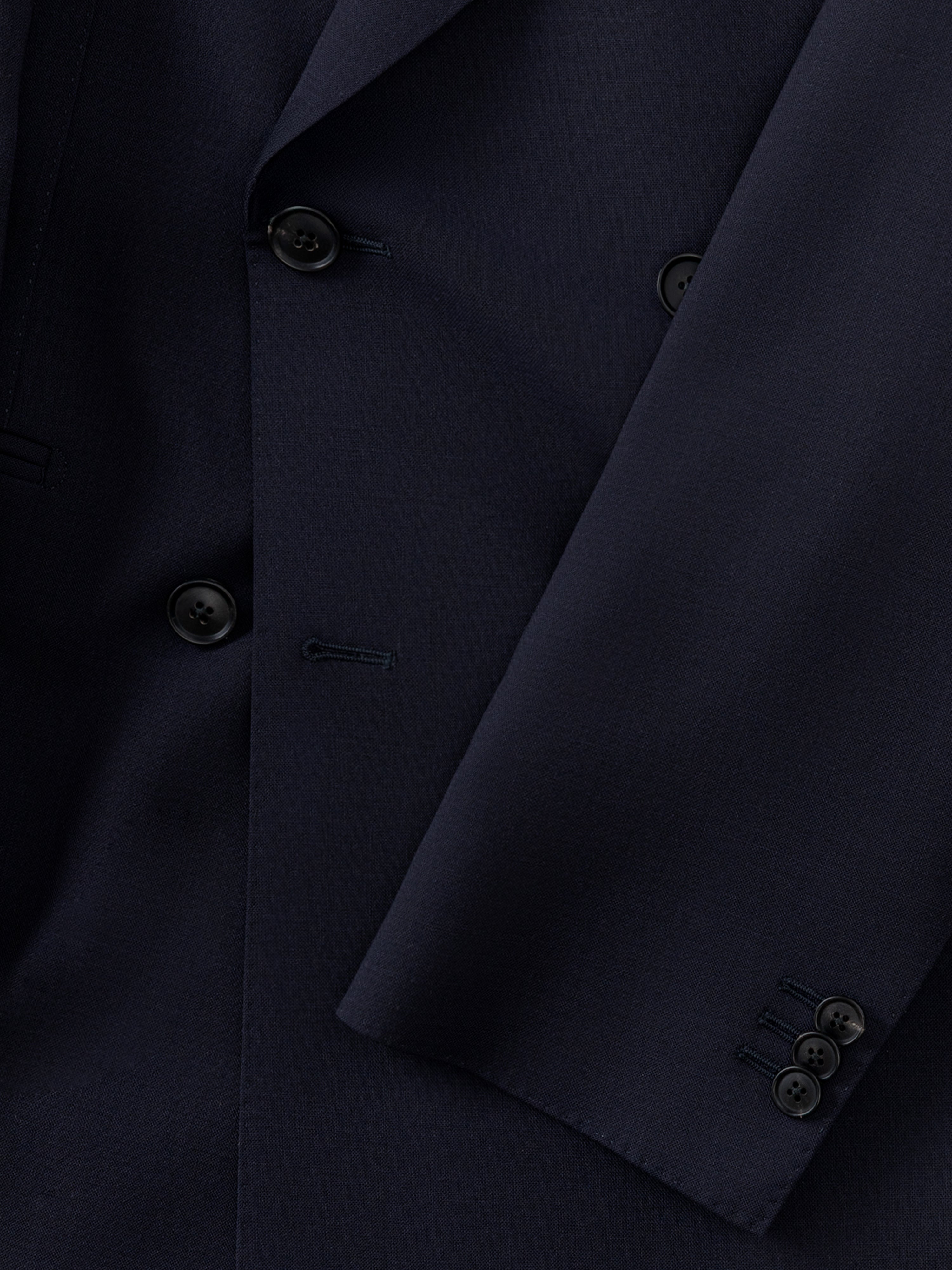 Navy High Twist Wool Jacket (DB)
