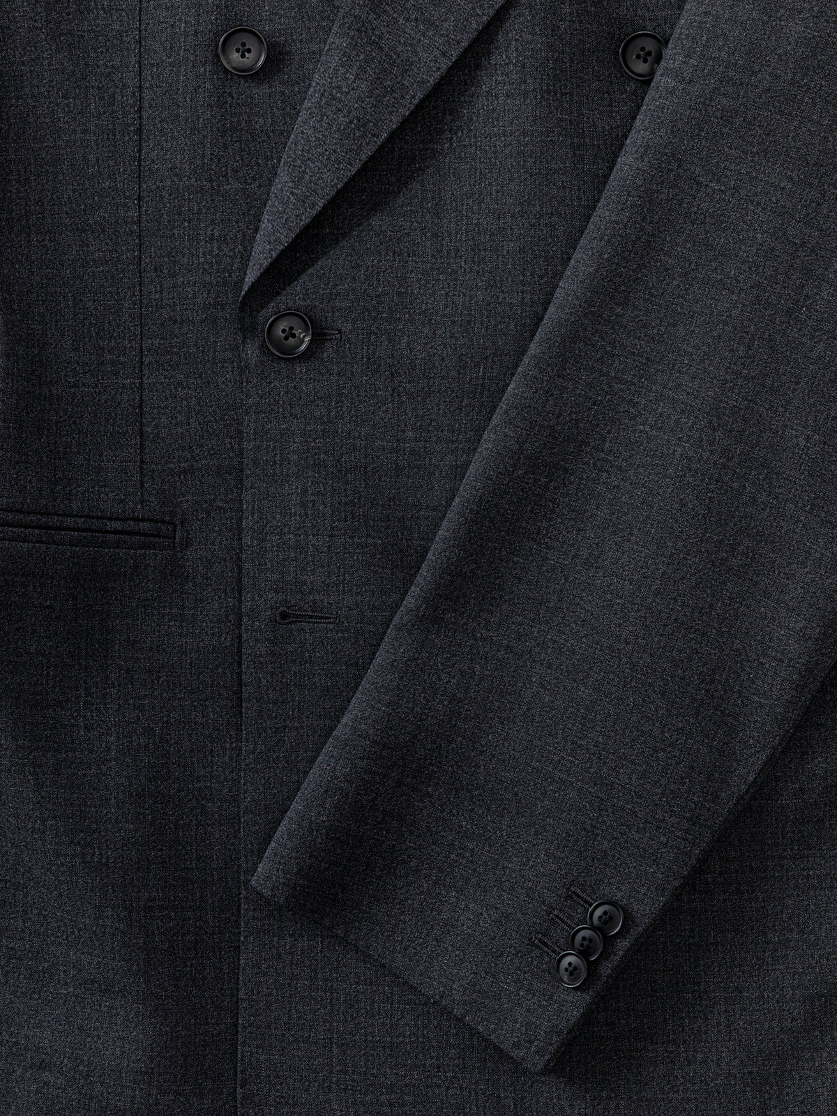 Charcoal High Twist Wool Suit (DB)