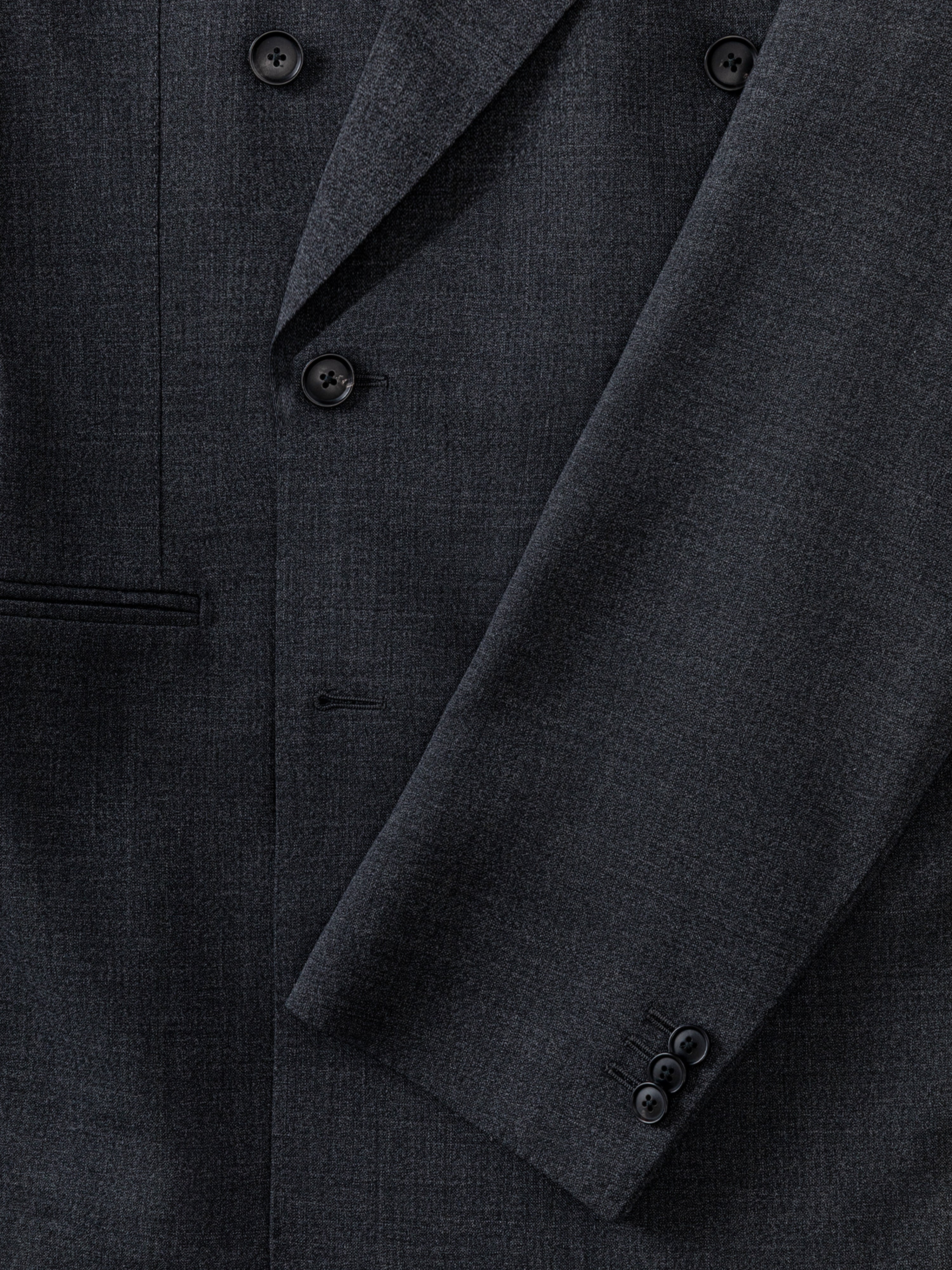 Charcoal High Twist Wool Jacket (DB)