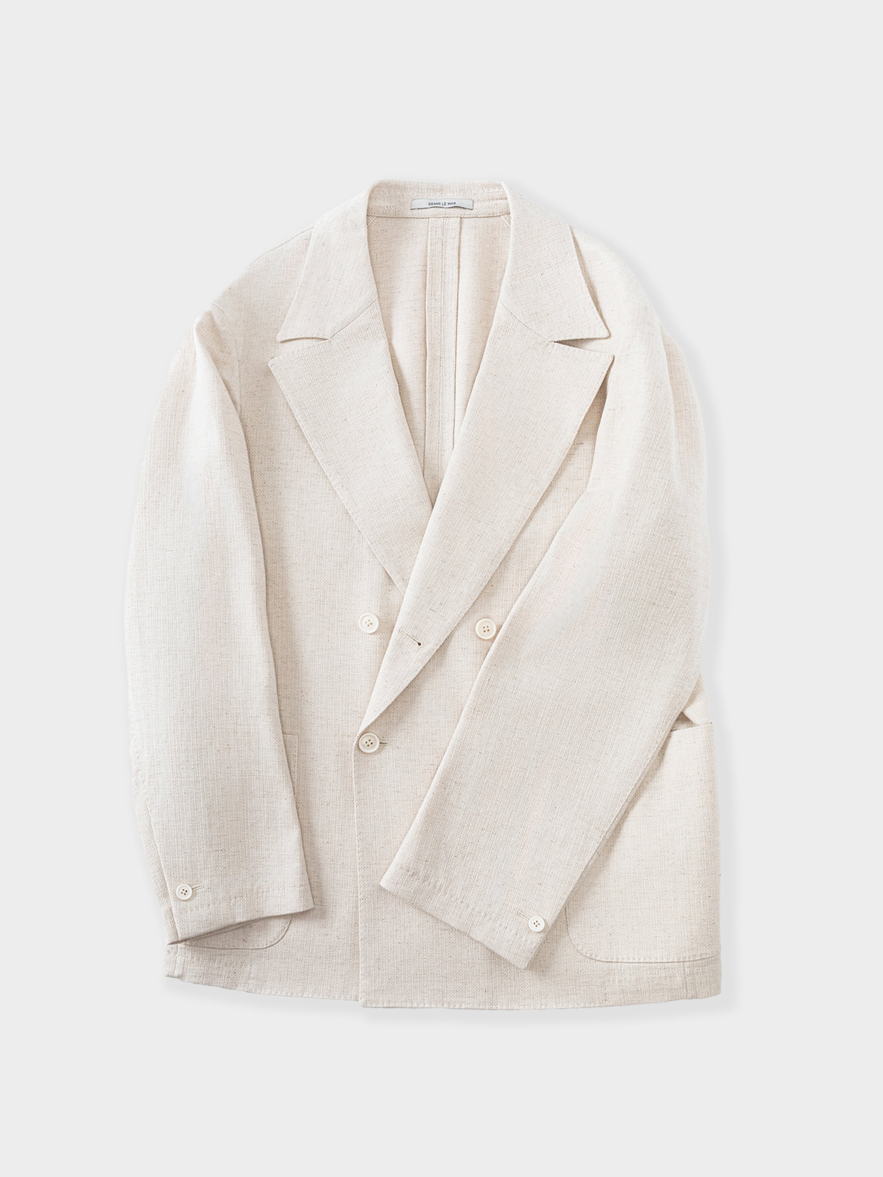 Oatmeal Cotton Linen Jacket (Casual Fit)