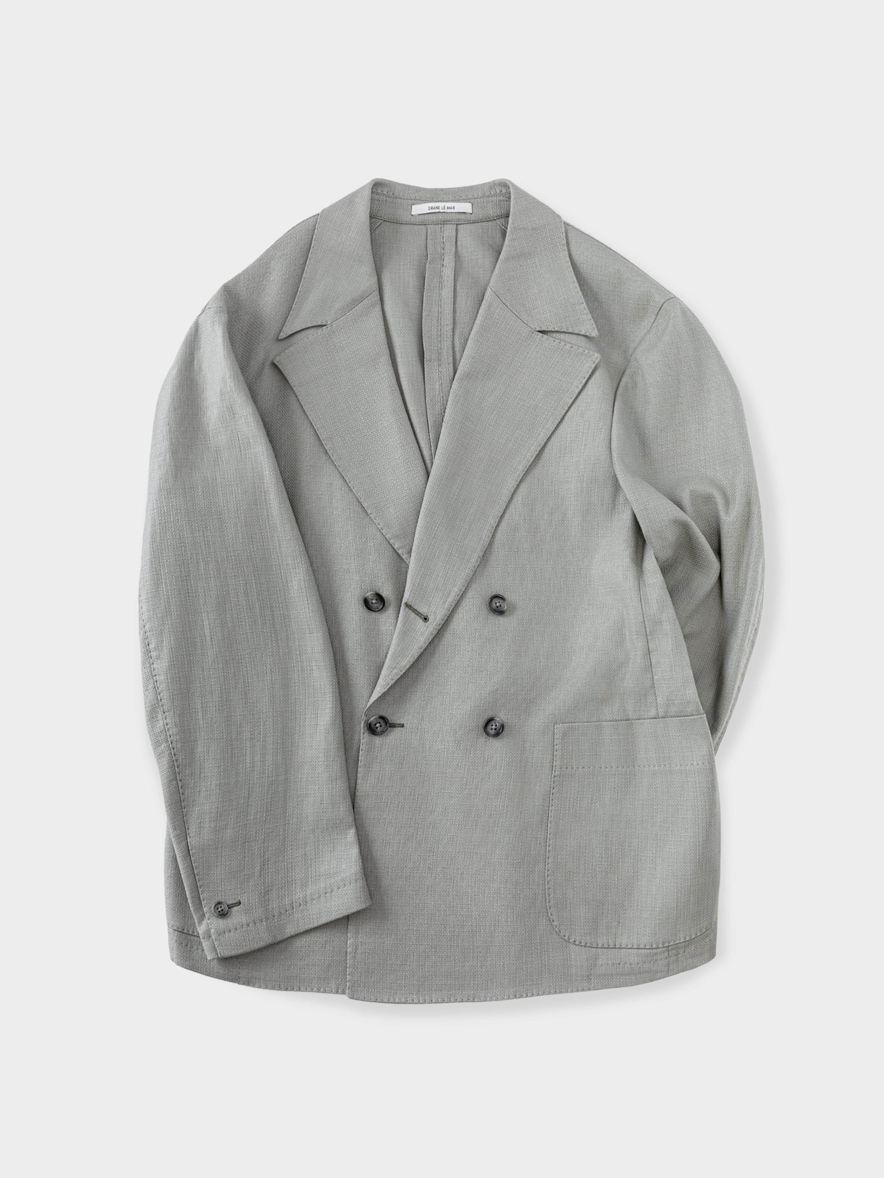 Sage Green Cotton Linen Jacket (Casual Fit)