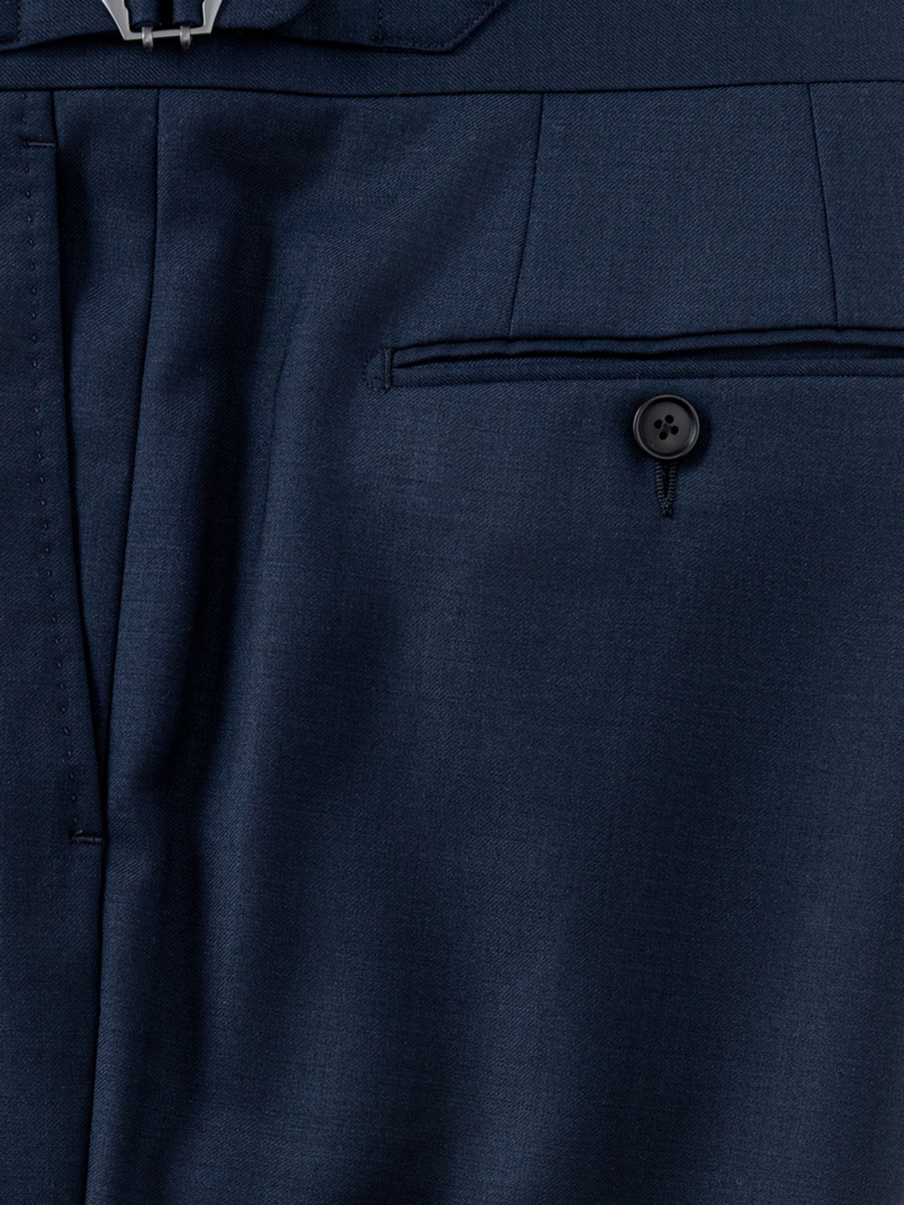 Navy Wool Trousers (Straight Fit) - Grand Le Mar