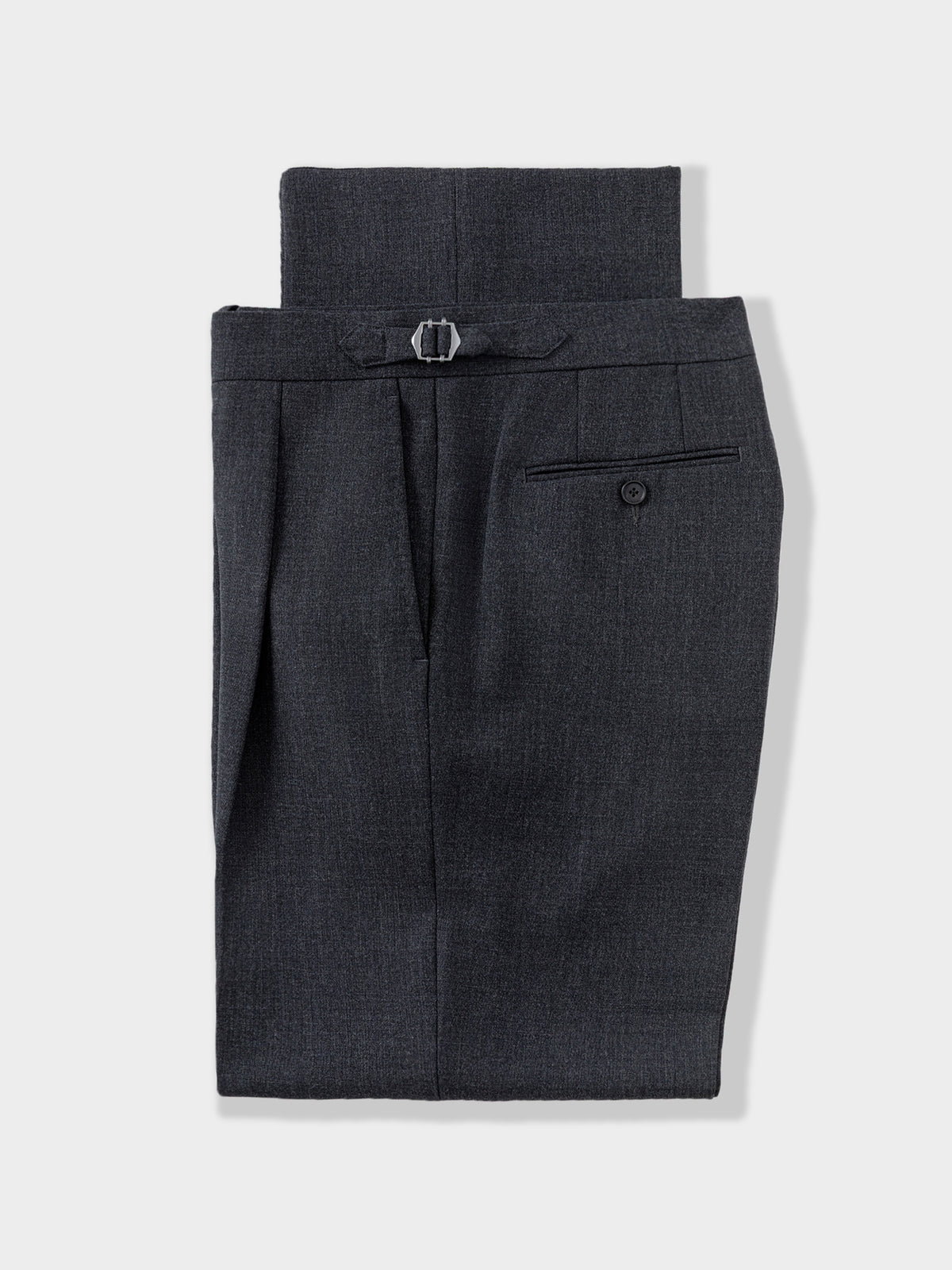 Charcoal Heavyweight High Twist Trousers (Wide Fit)