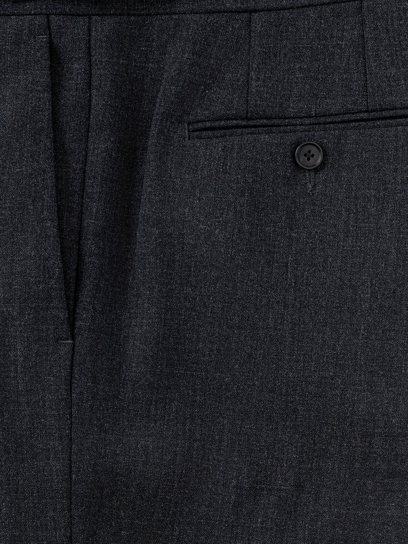 Charcoal Heavyweight High Twist Trousers (Wide Fit)