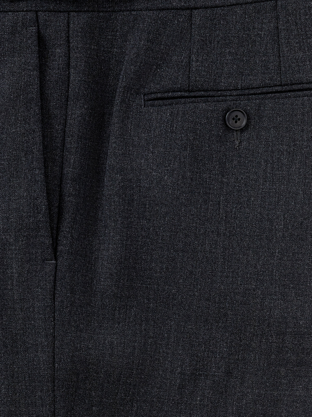 Charcoal Heavyweight High Twist Trousers (Wide Fit) - Grand Le Mar