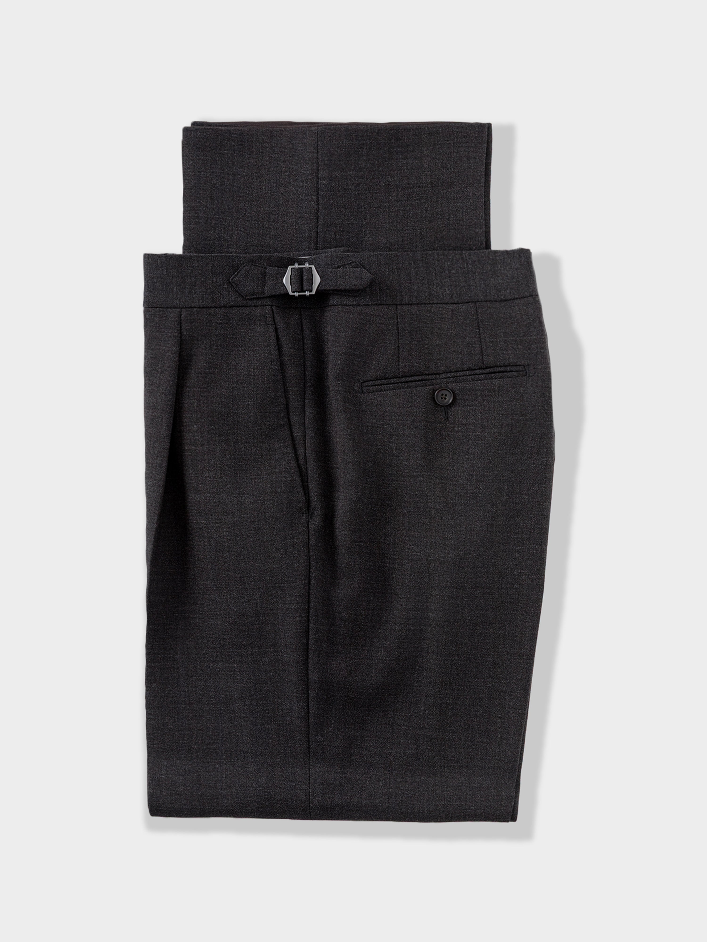 Dark Brown Heavyweight High Twist Trousers (Wide Fit)