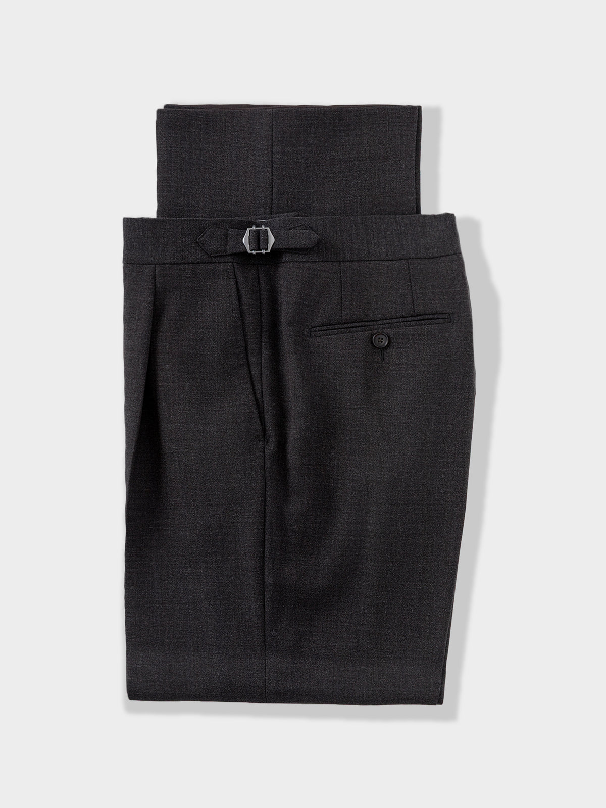 Dark Brown Heavyweight High Twist Trousers (Wide Fit)
