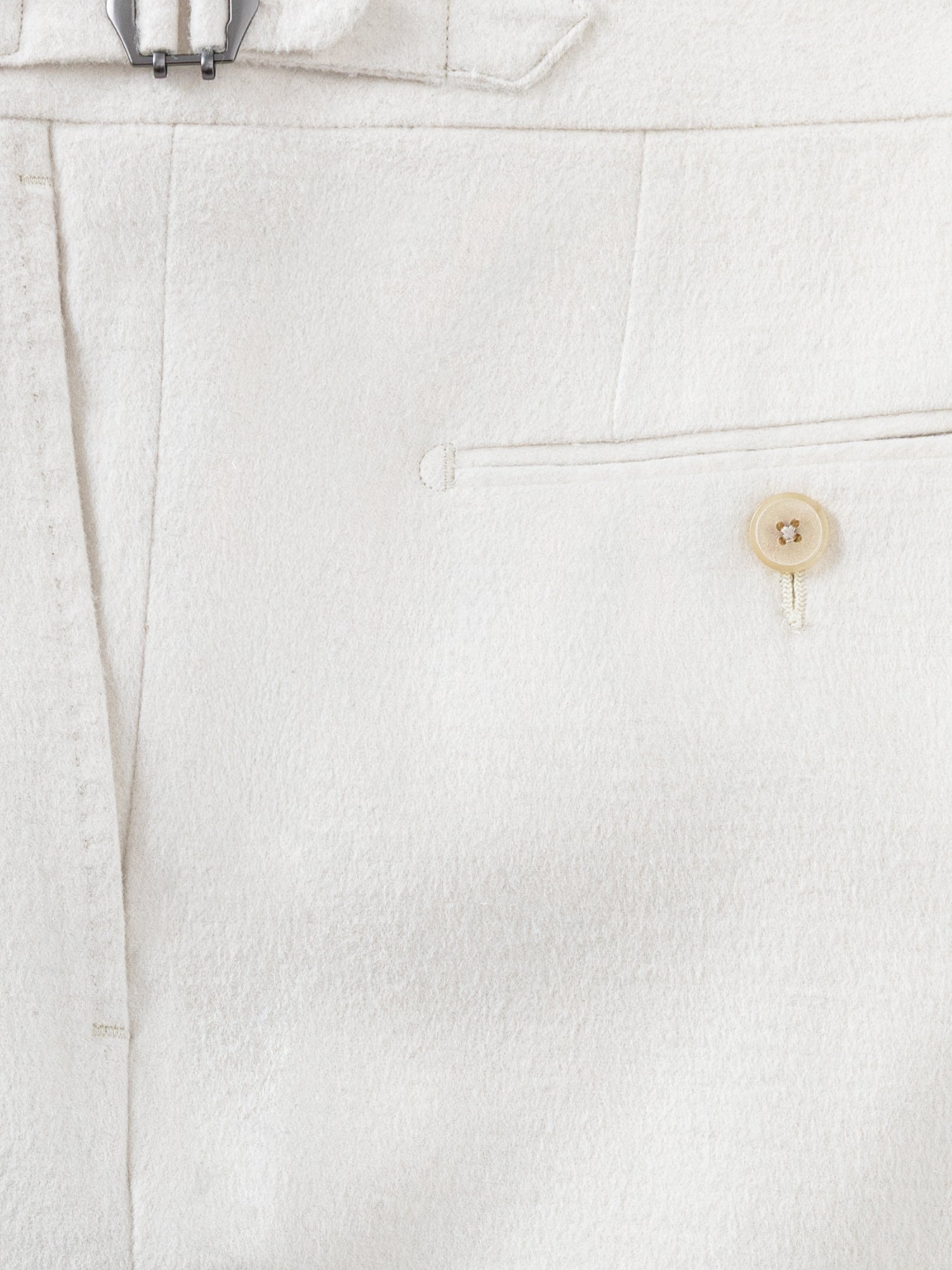 Baby Camel Silk Cream Trousers (Wide Fit) - Grand Le Mar