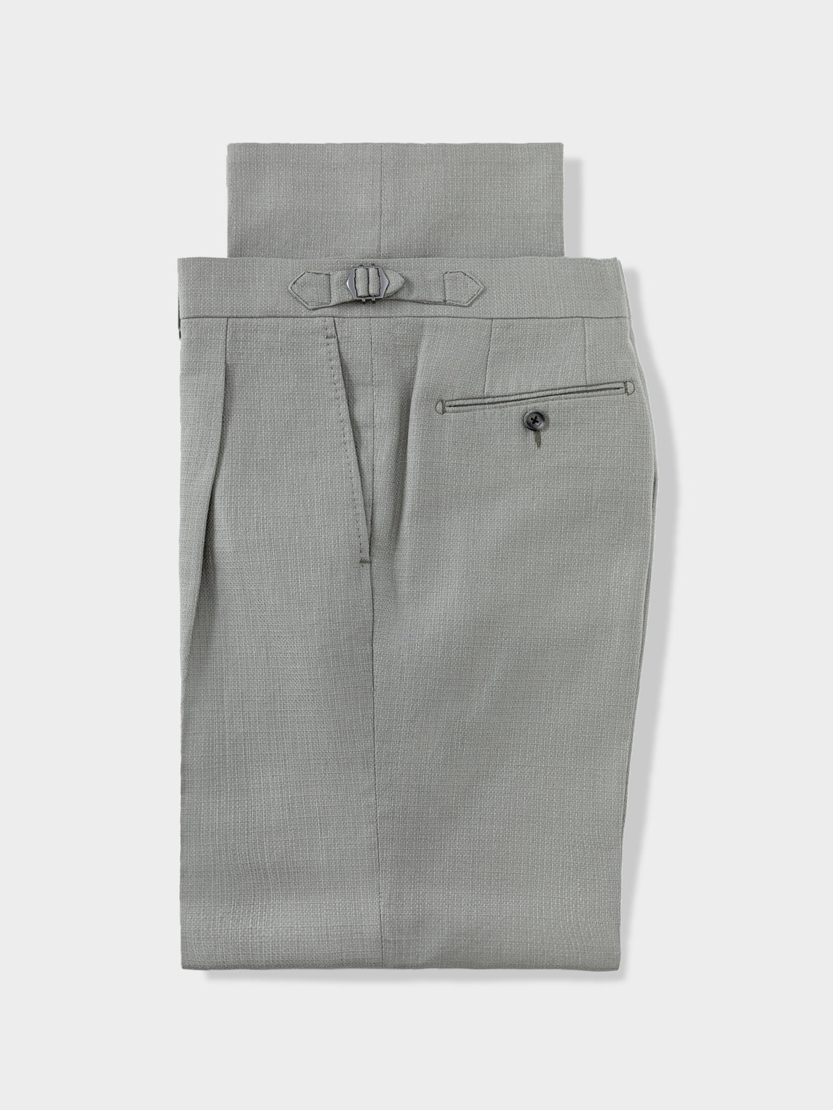 Sage Green Cotton Linen Trousers (Wide Fit)