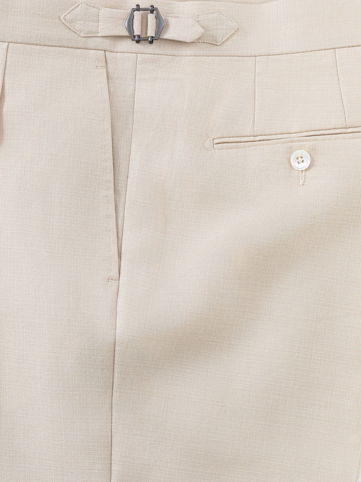 Champagne Wool Silk Trousers (Wide Fit)