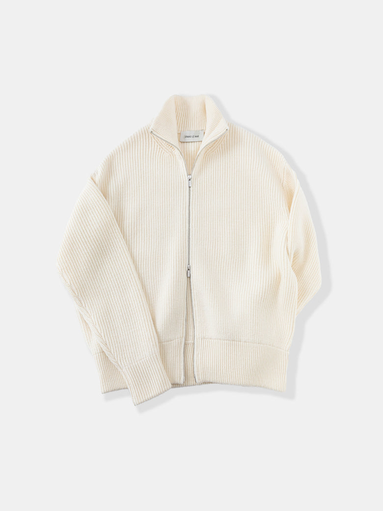 Ivory Wool Full Zip - Grand Le Mar